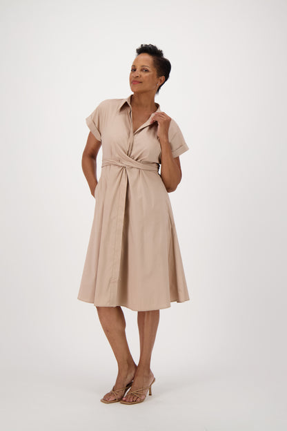Front Tie-Up Shift Dress