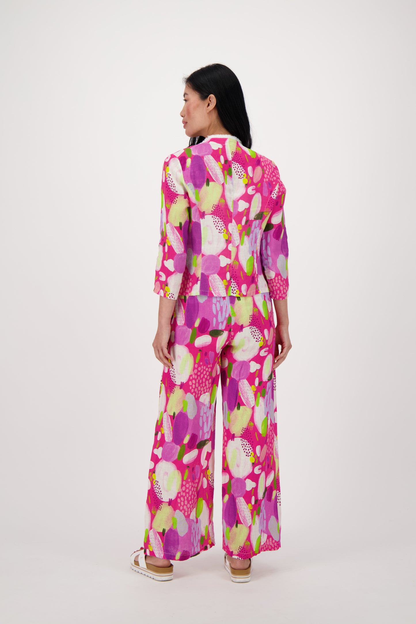 Colour Pop Abstract Print Linen Jacket