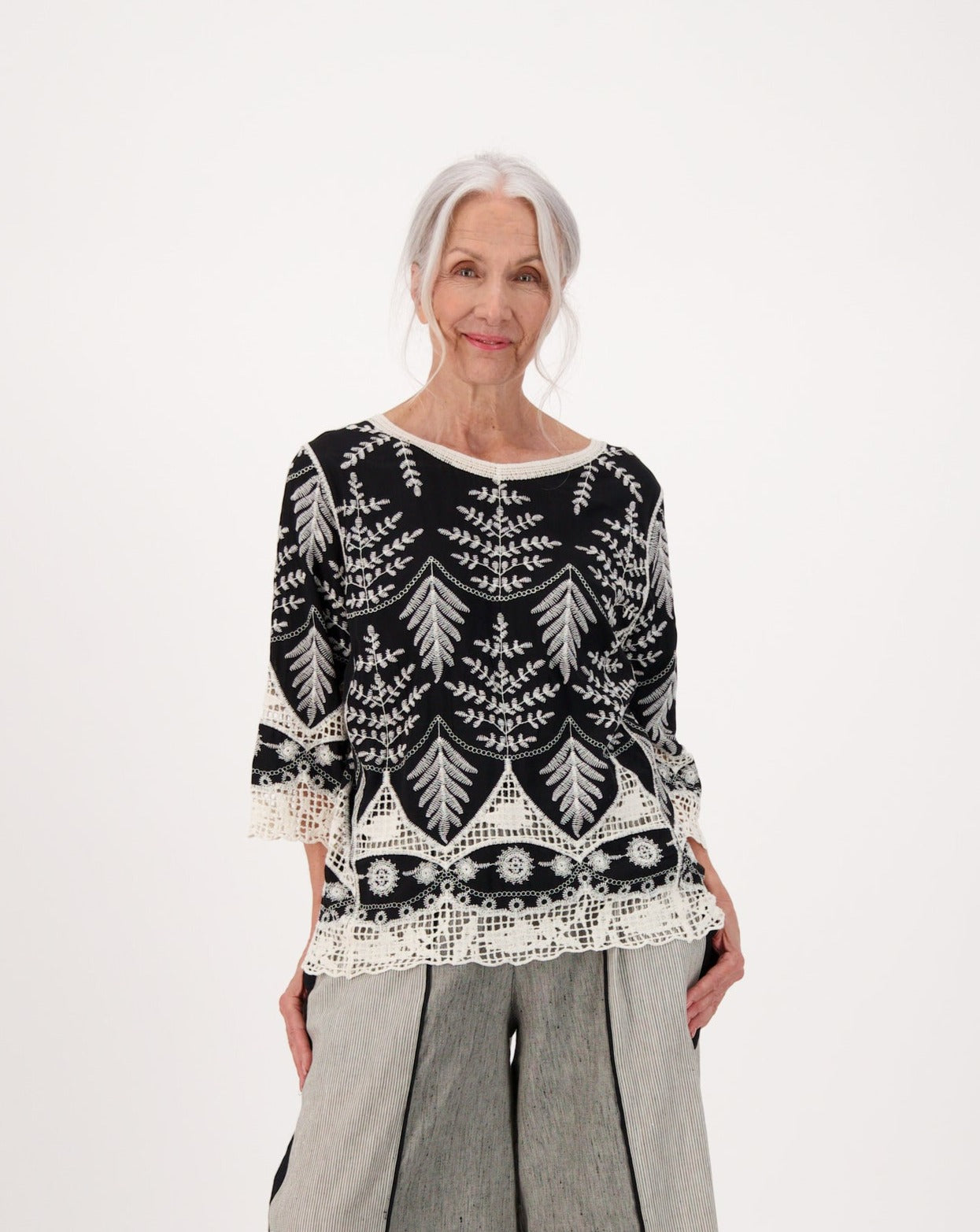 All Over Embroidery Vintage Top
