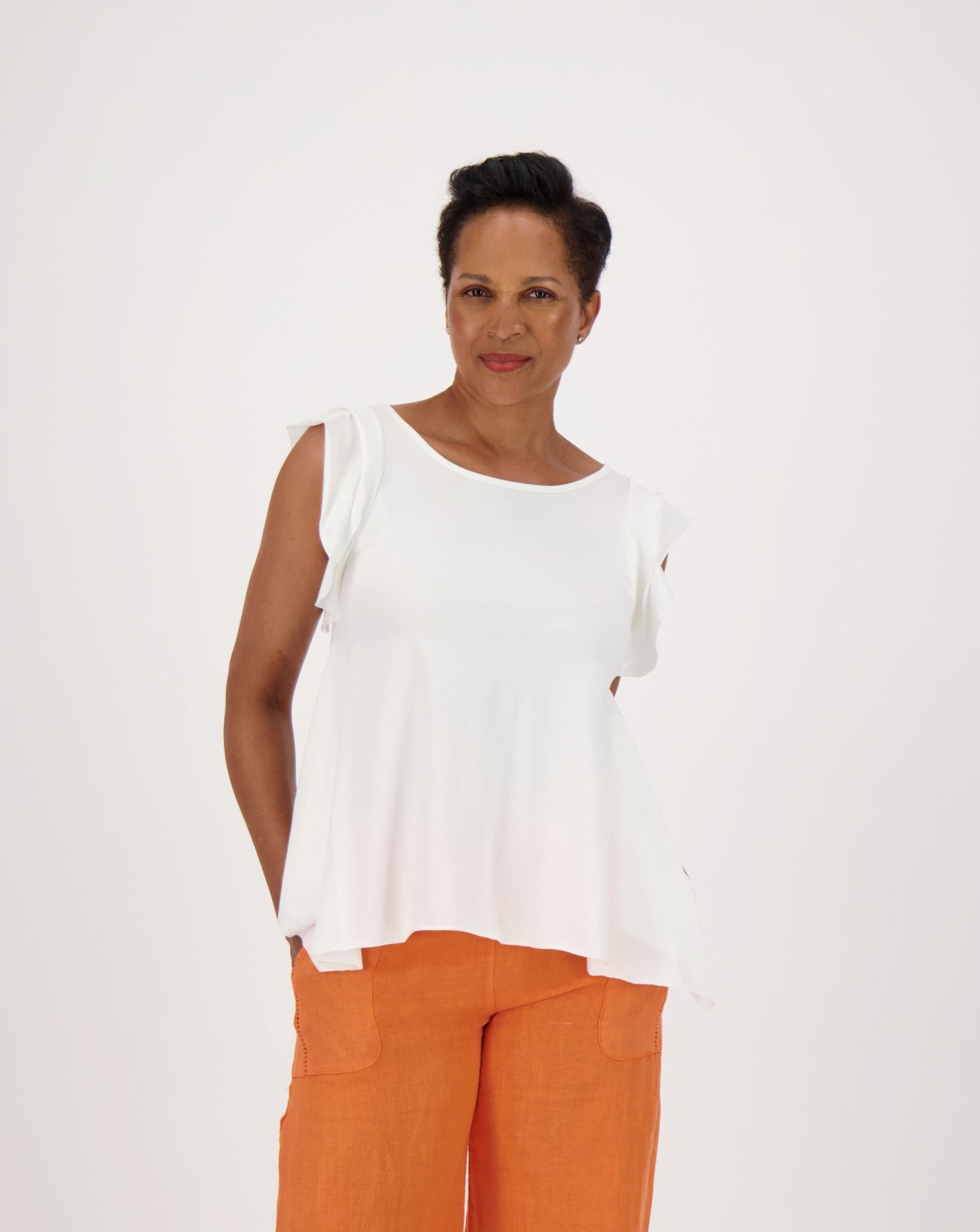 Ruffle Sleeve Summer Swing Top