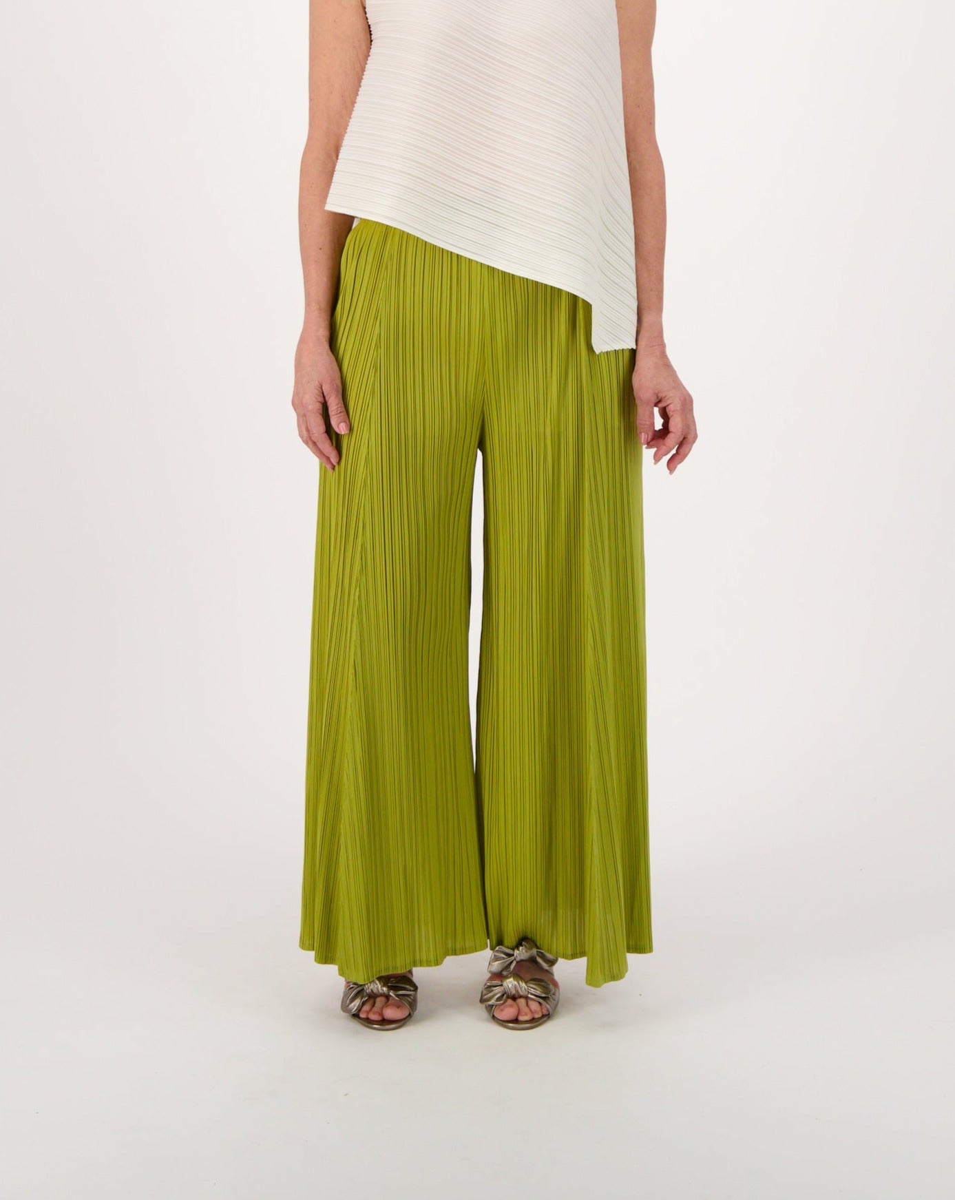 Plissé Pleated Wide Leg Pant