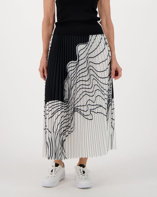 Printed Plissé Pleated Skirt