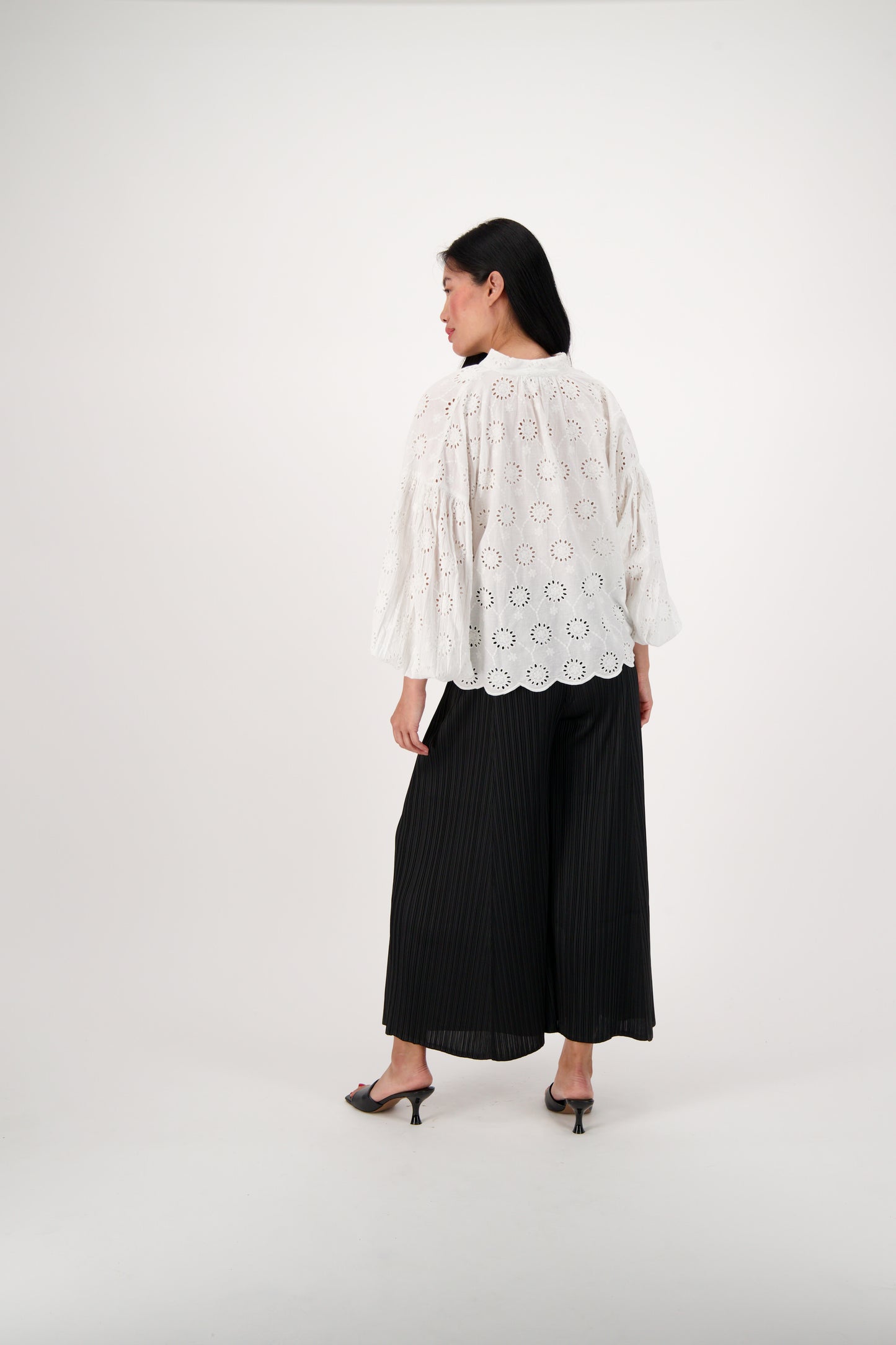 Eyelet Peasant Top