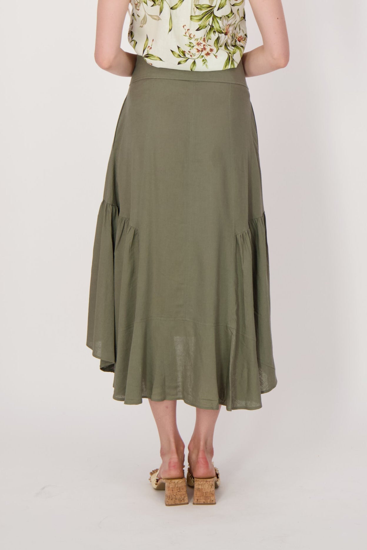 Ruched Midi Skirt