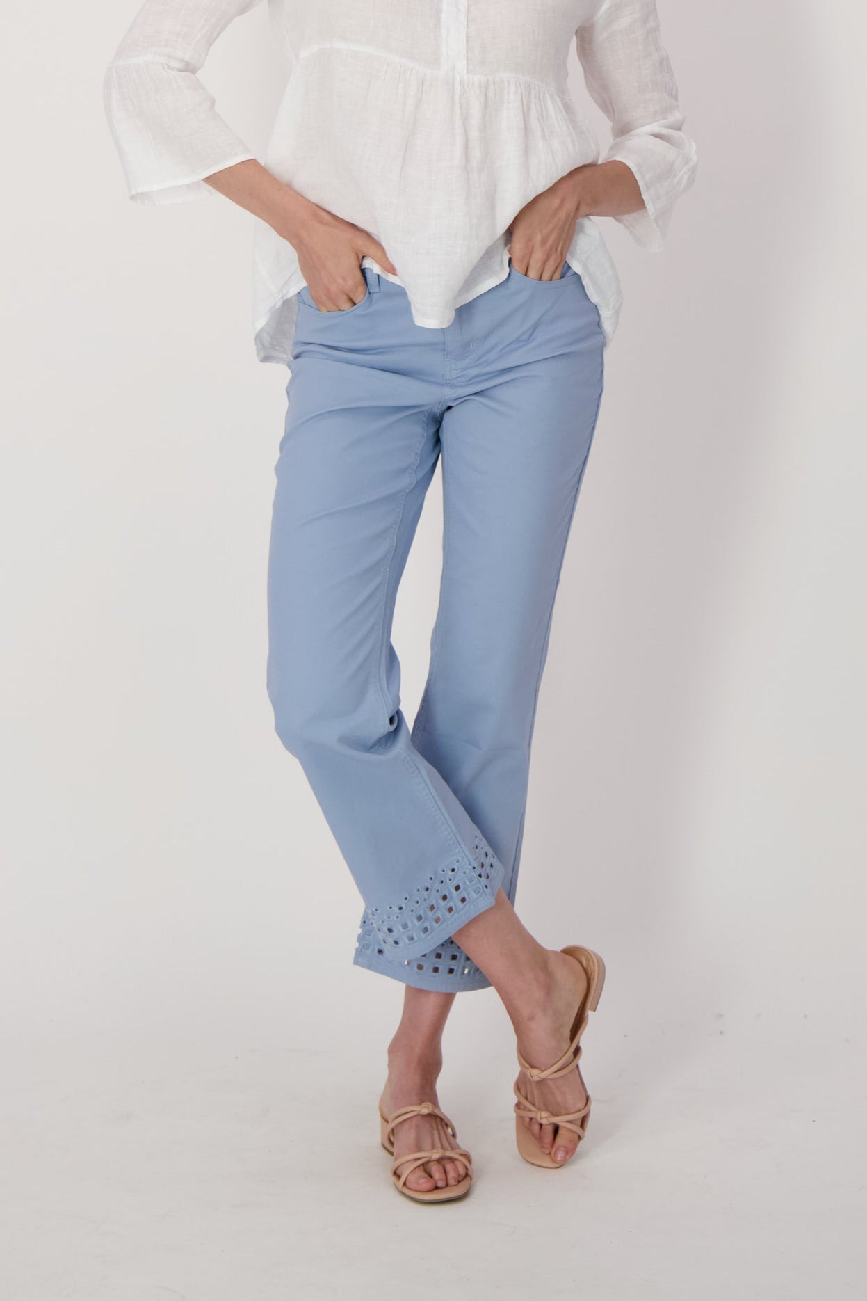 Eyelet Hem Pants