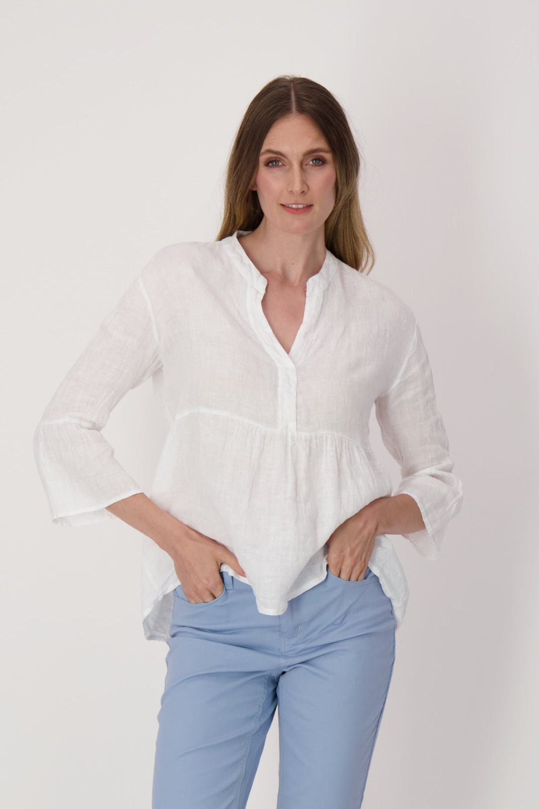 Linen Ruffled Blouse