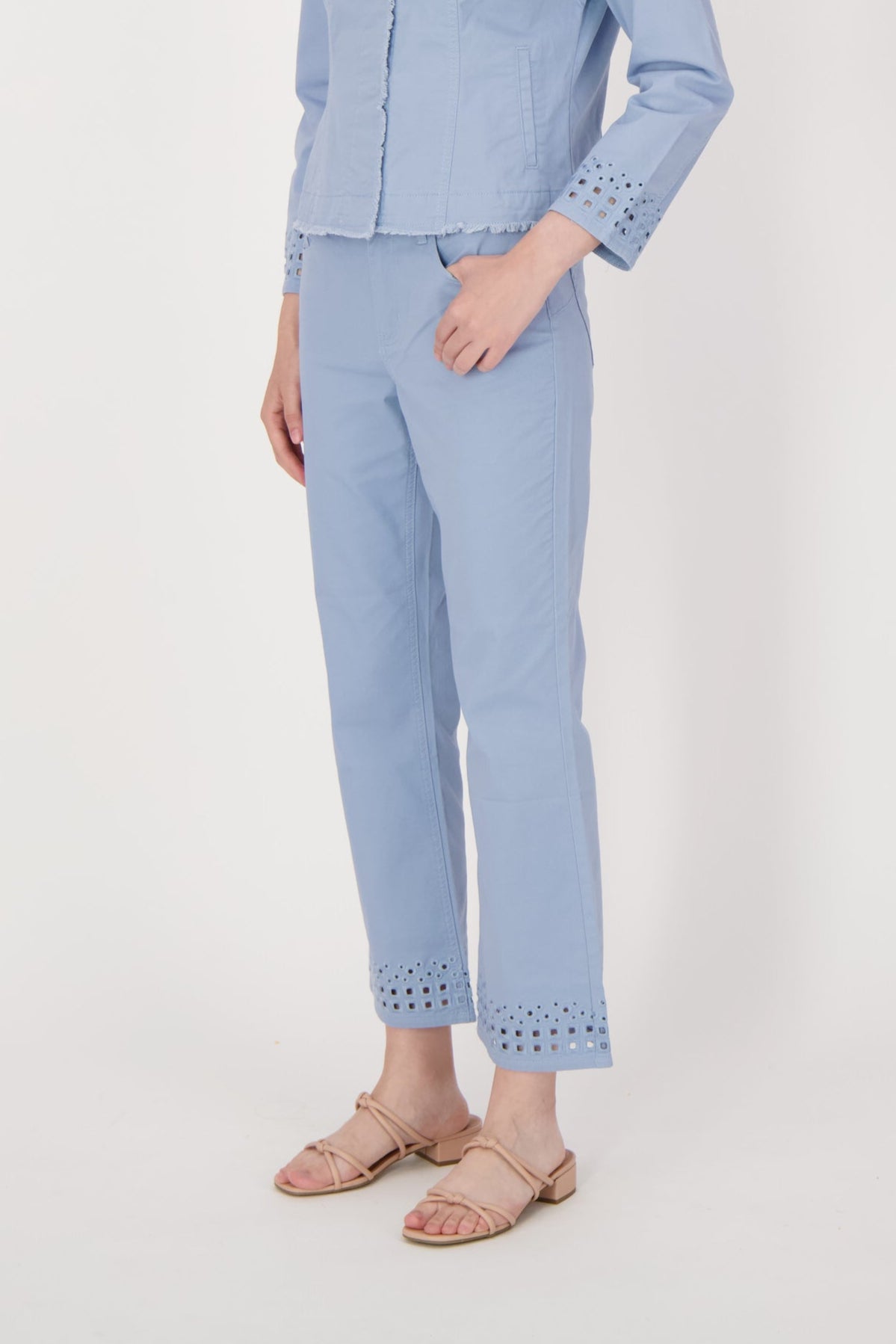 Eyelet Hem Pants