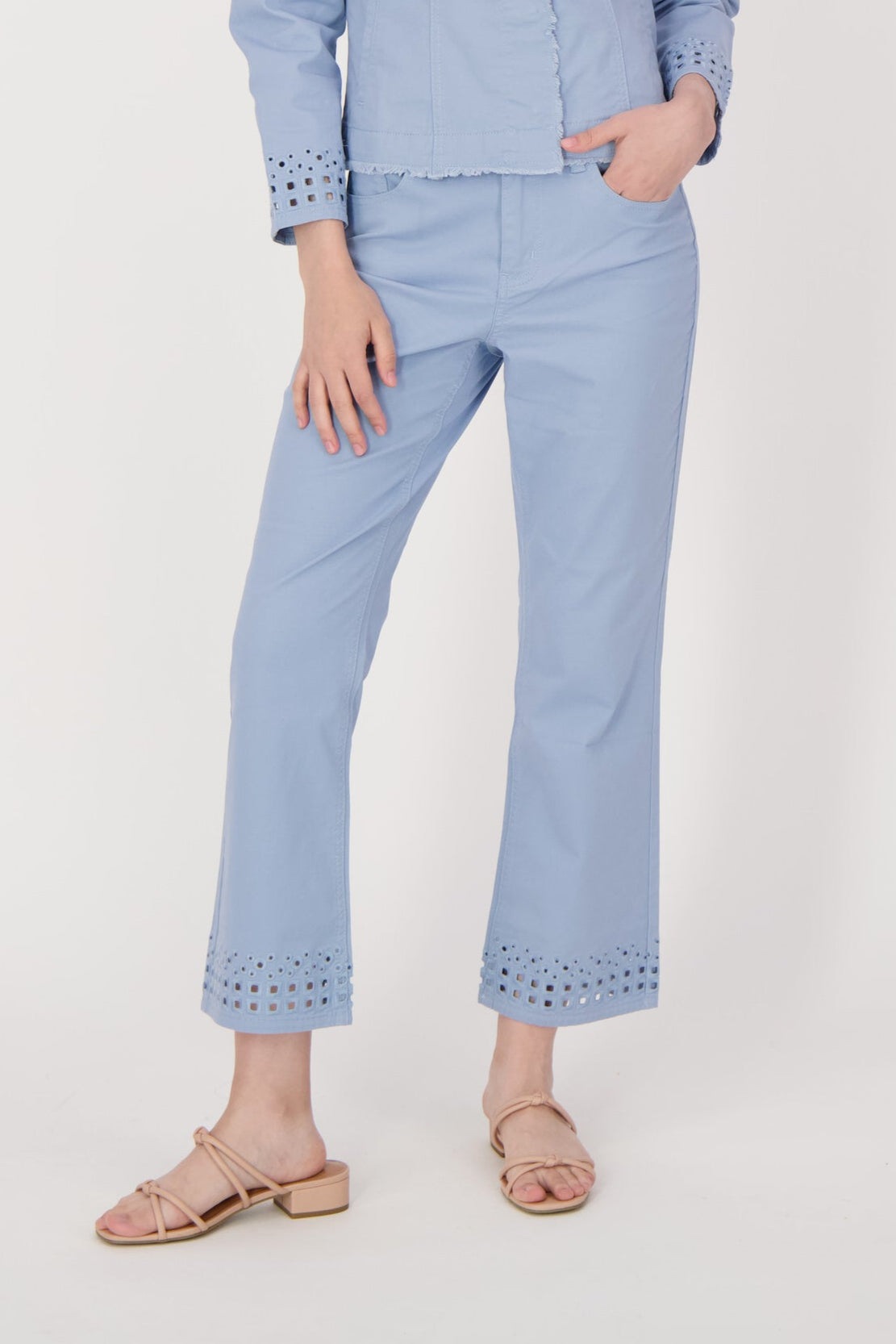 Eyelet Hem Pants