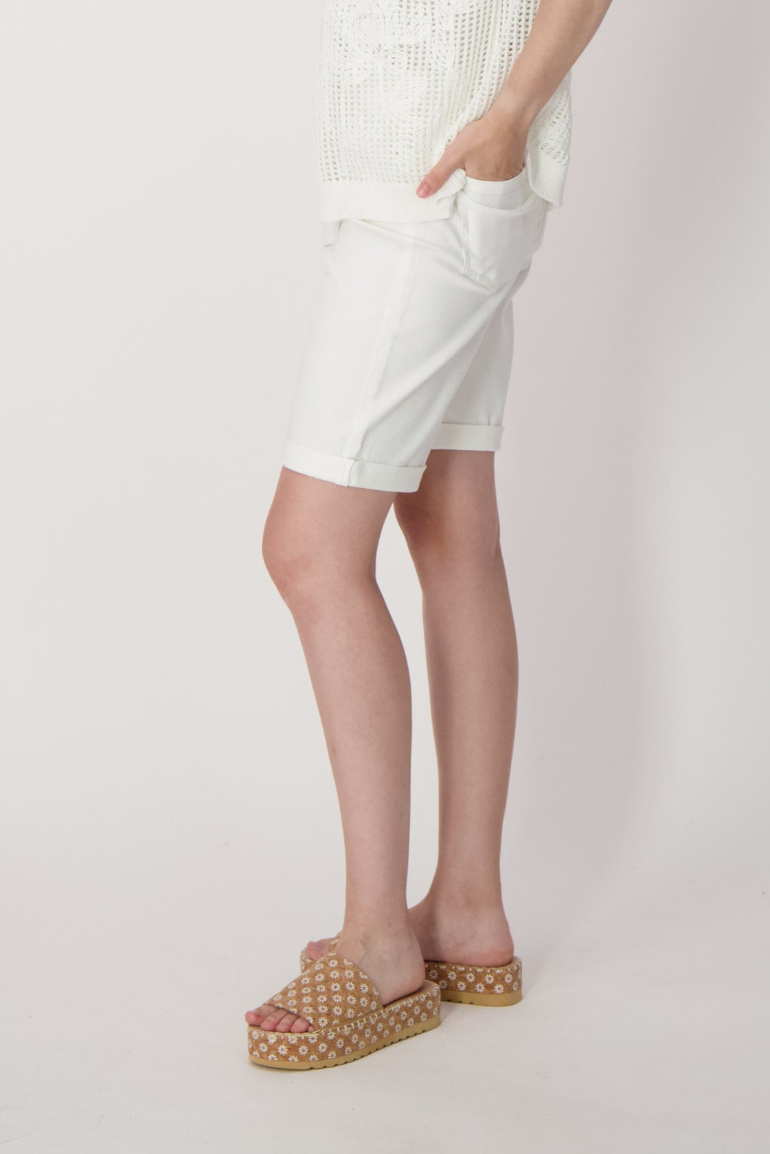 Rolled Hem Denim Shorts