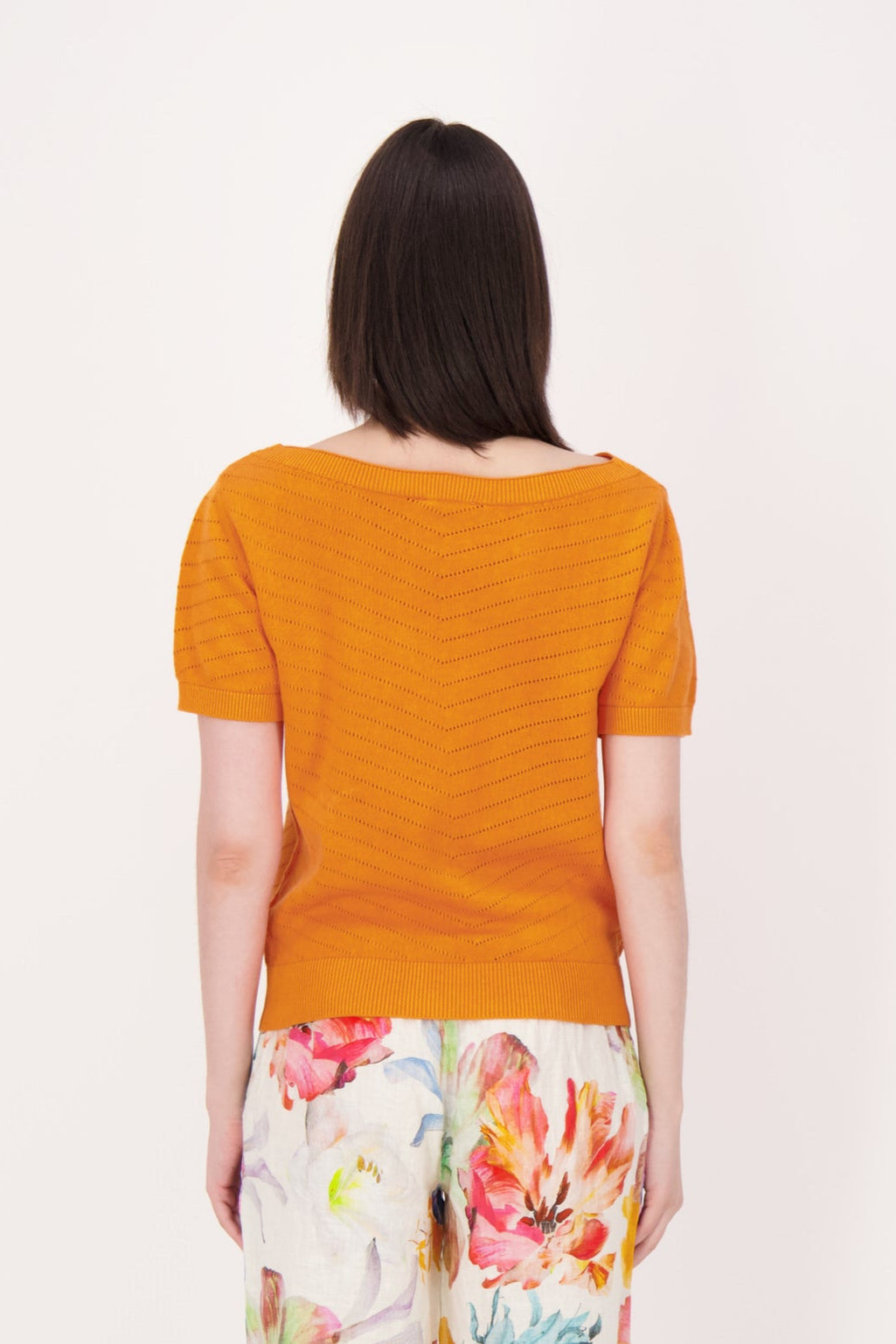 Boatneck Knit Cotton Top