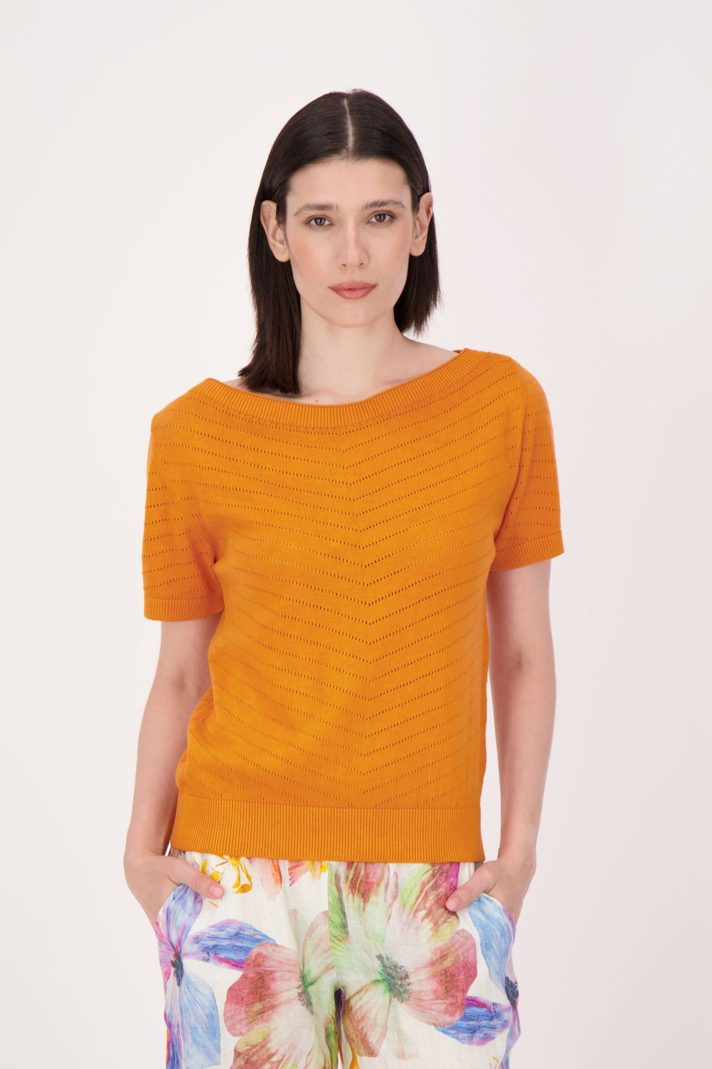 Boatneck Knit Cotton Top