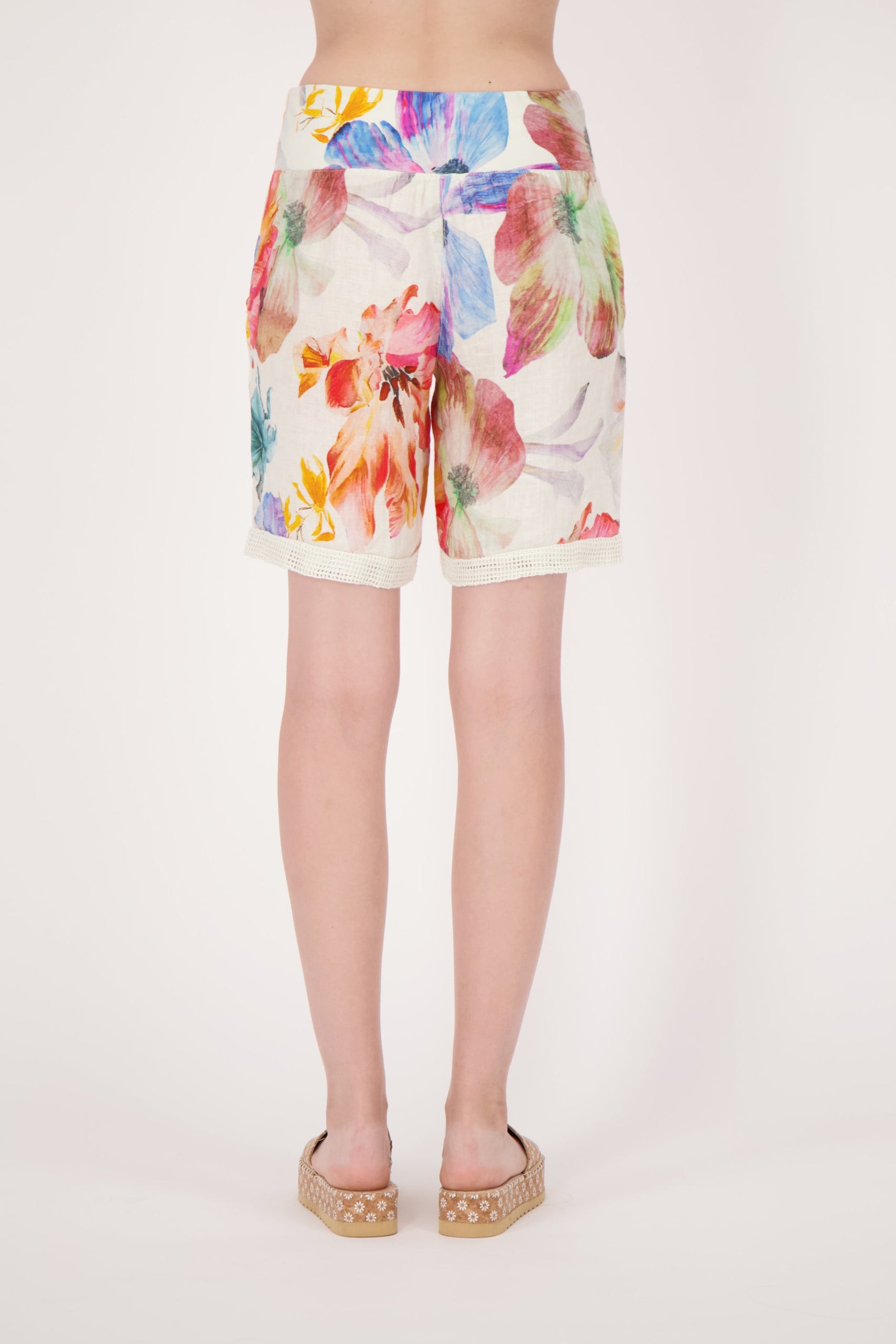 Linen Wildflower Bermuda Shorts