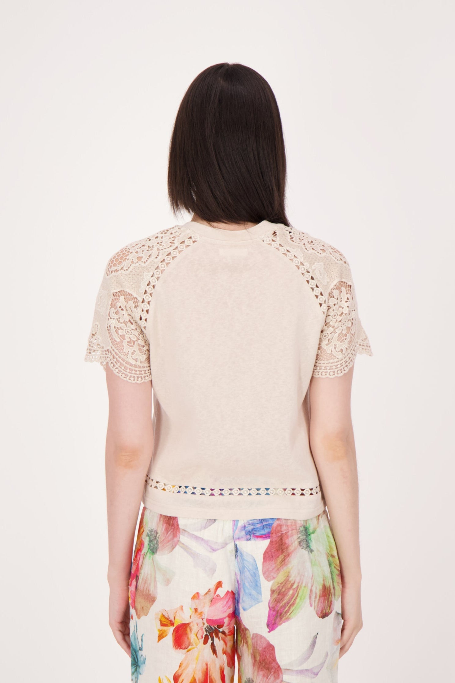 Lace Sleeve T-Shirt