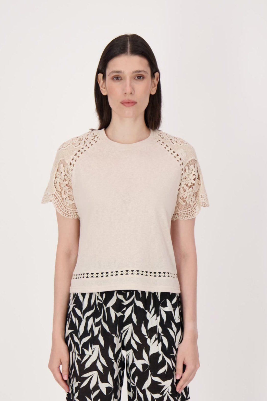 Lace Sleeve T-Shirt