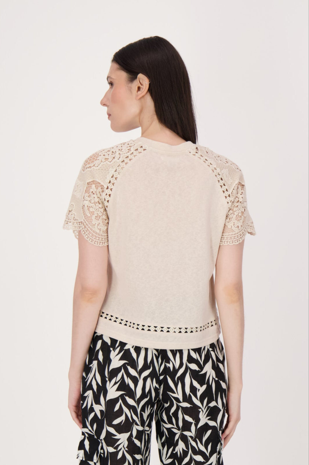Lace Sleeve T-Shirt