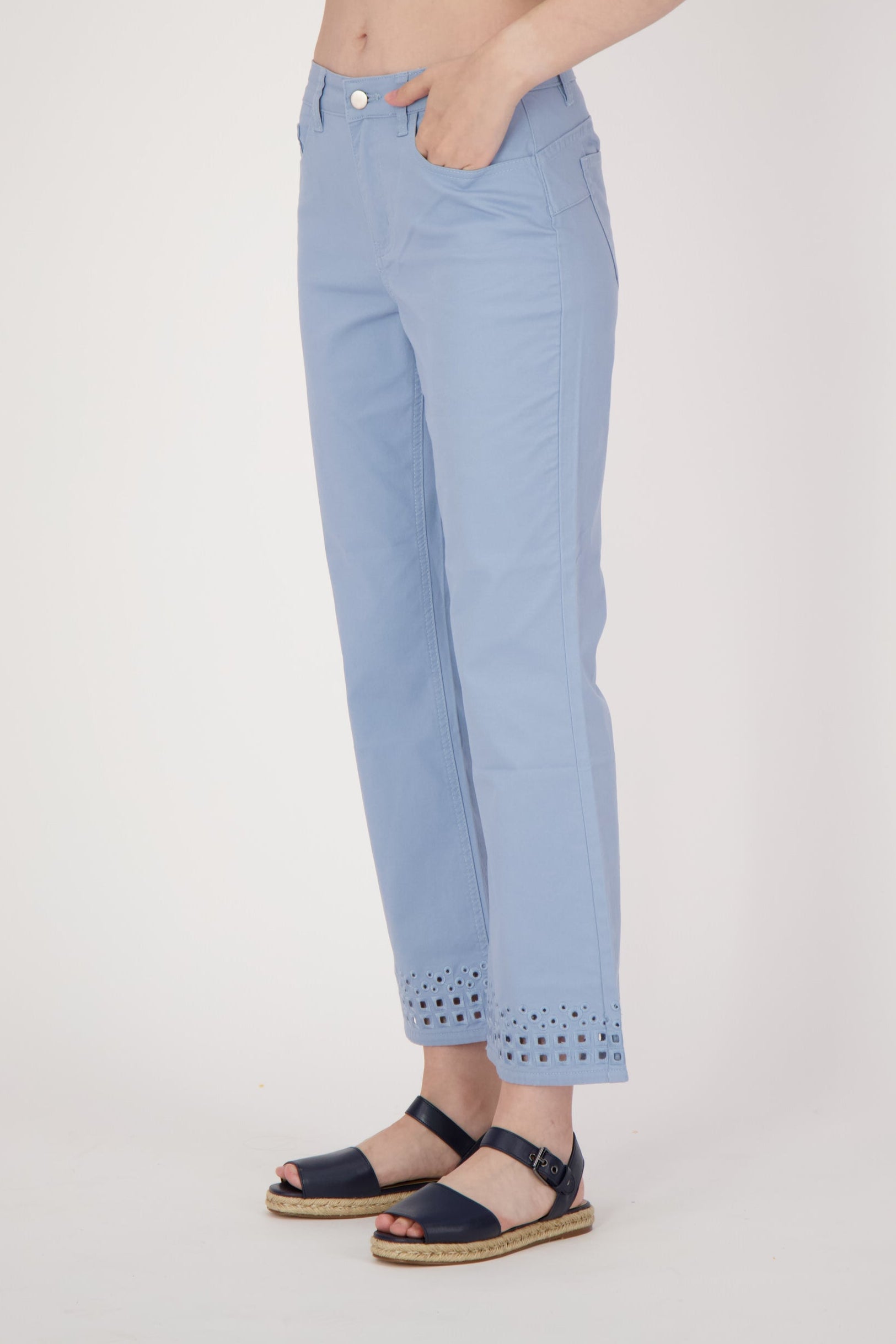 Eyelet Hem Pants