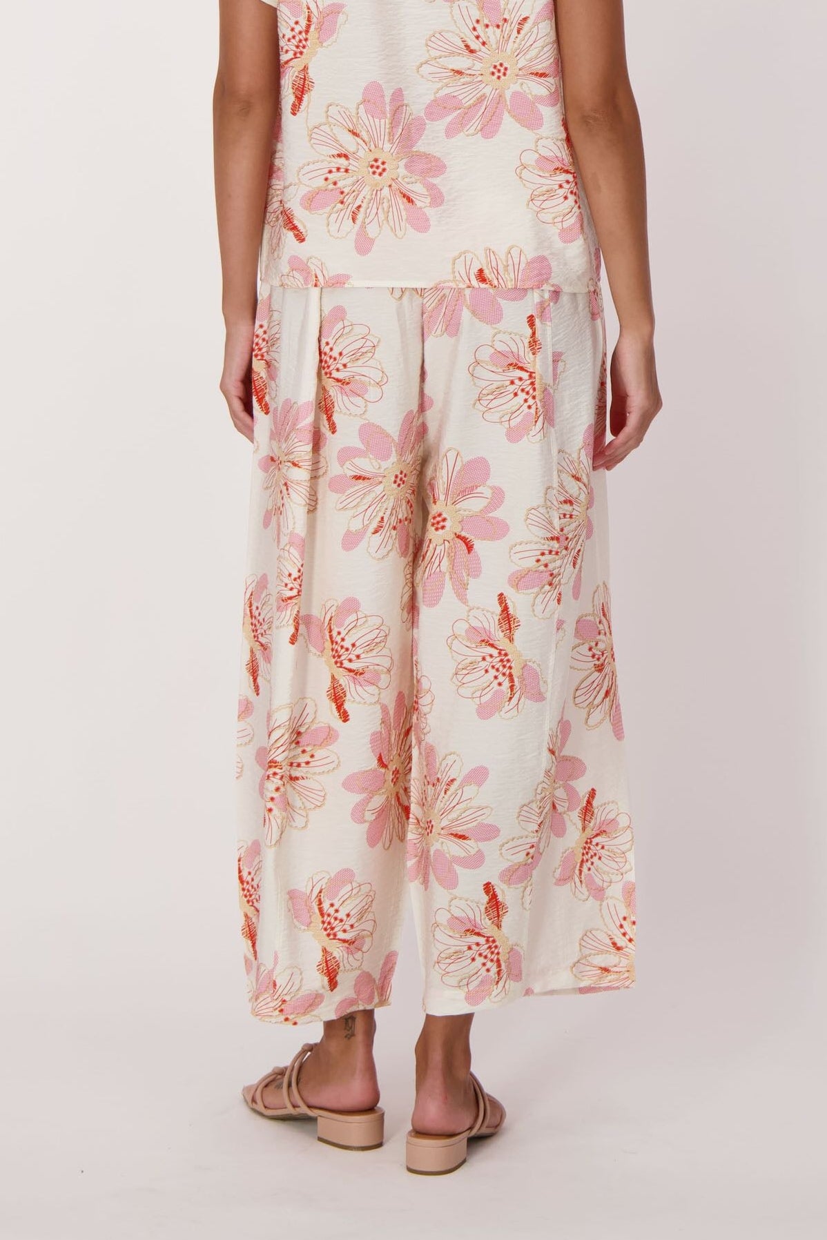 Coral Belle Floral Waist Tie Pant