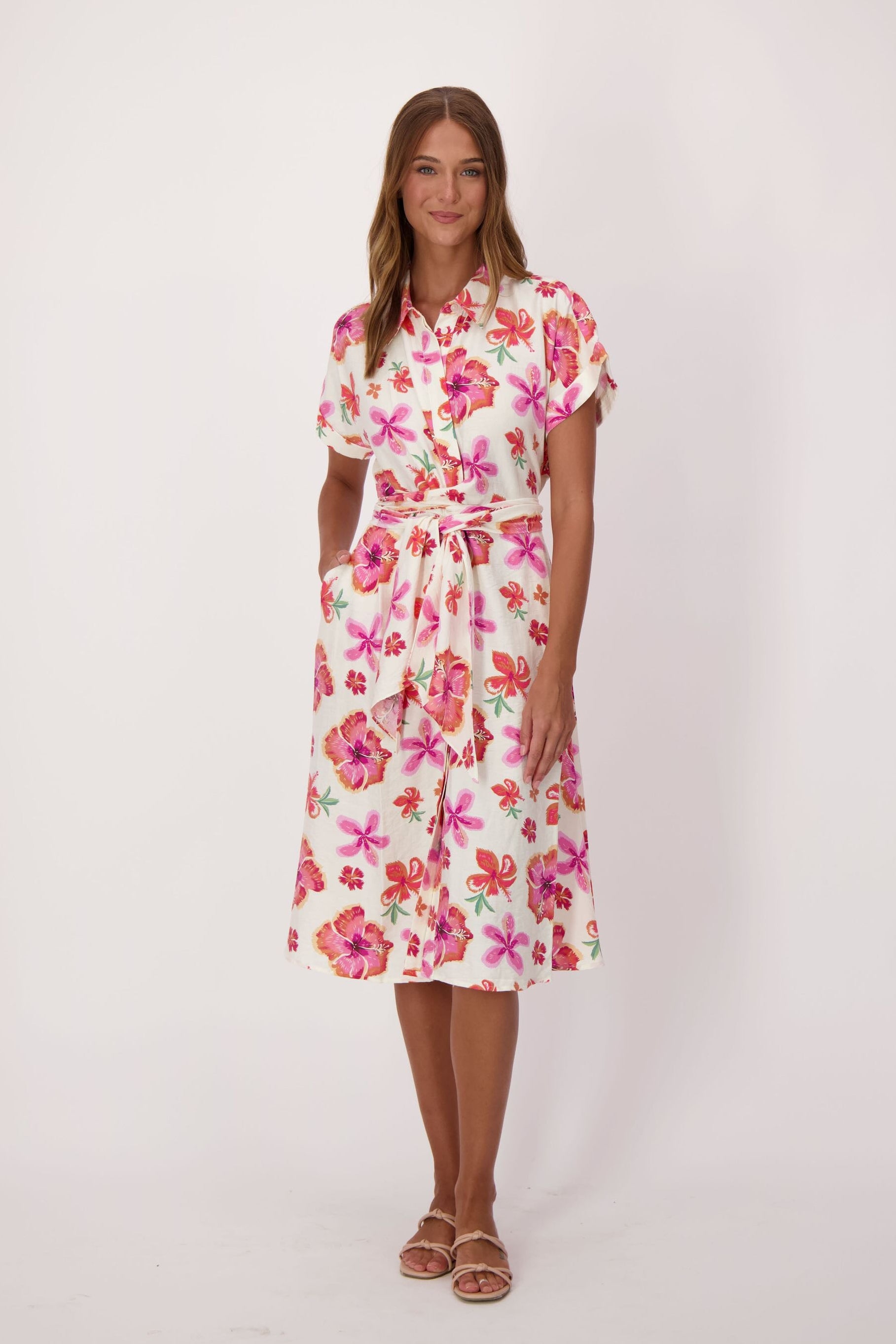 Floral Bloom Tie Waist Dress