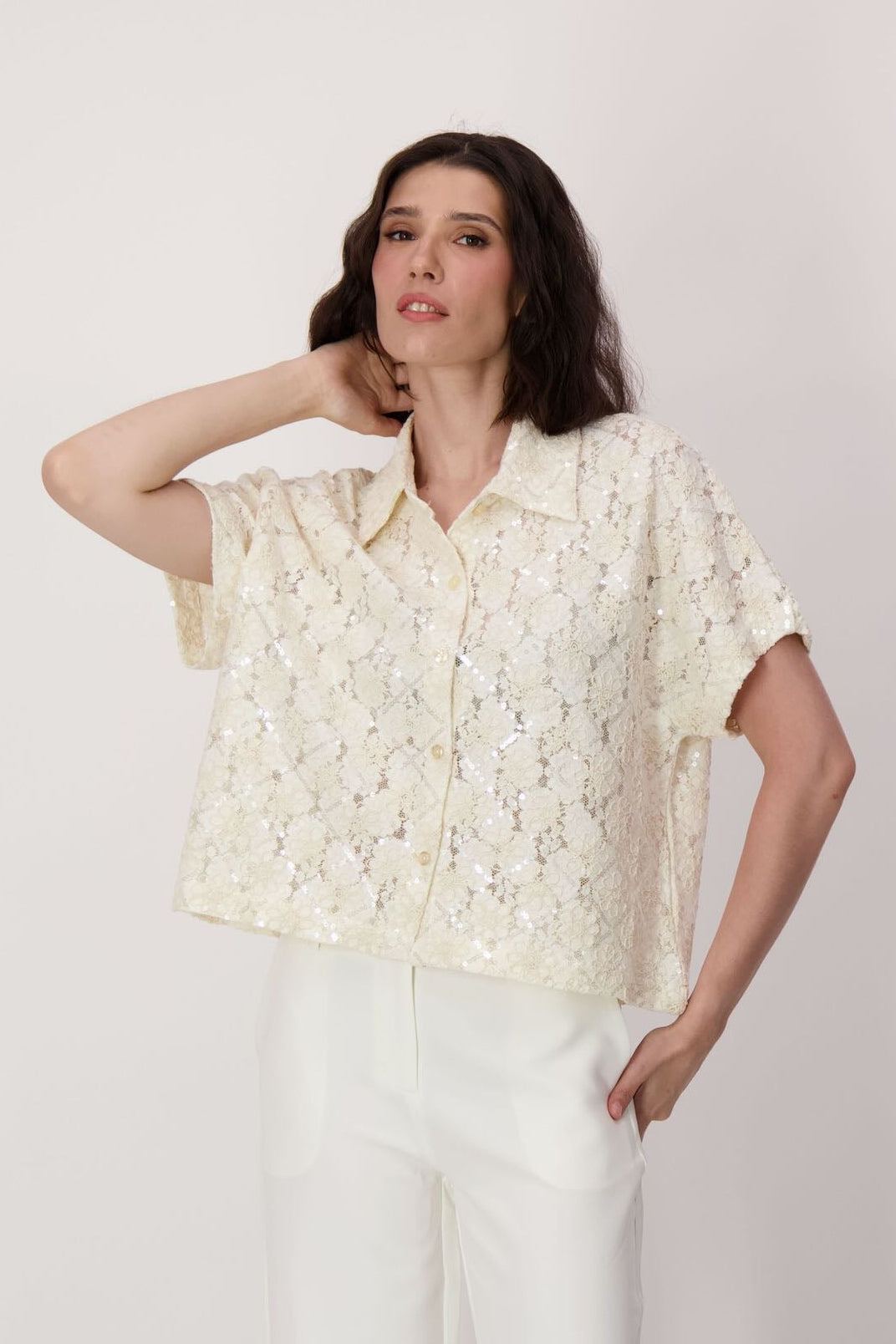Sequin Lace Blouse