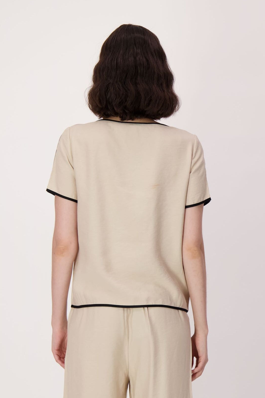 Contrast Trim Side Tie Top