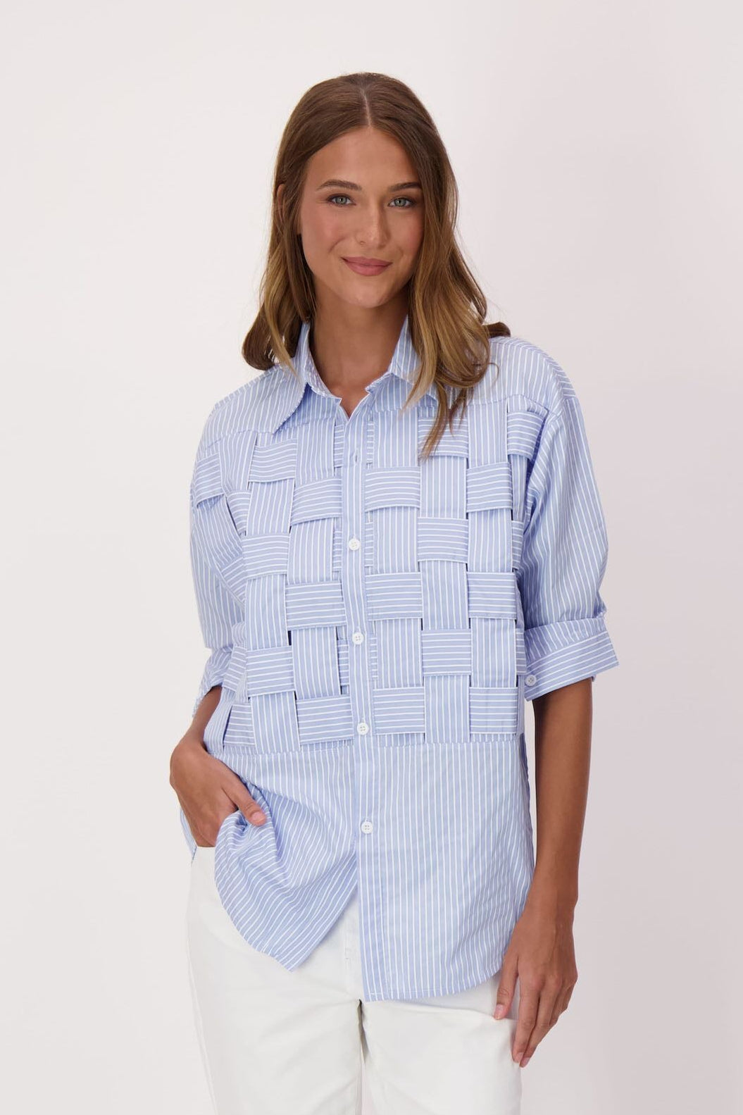 Blue Basket Weave Shirt