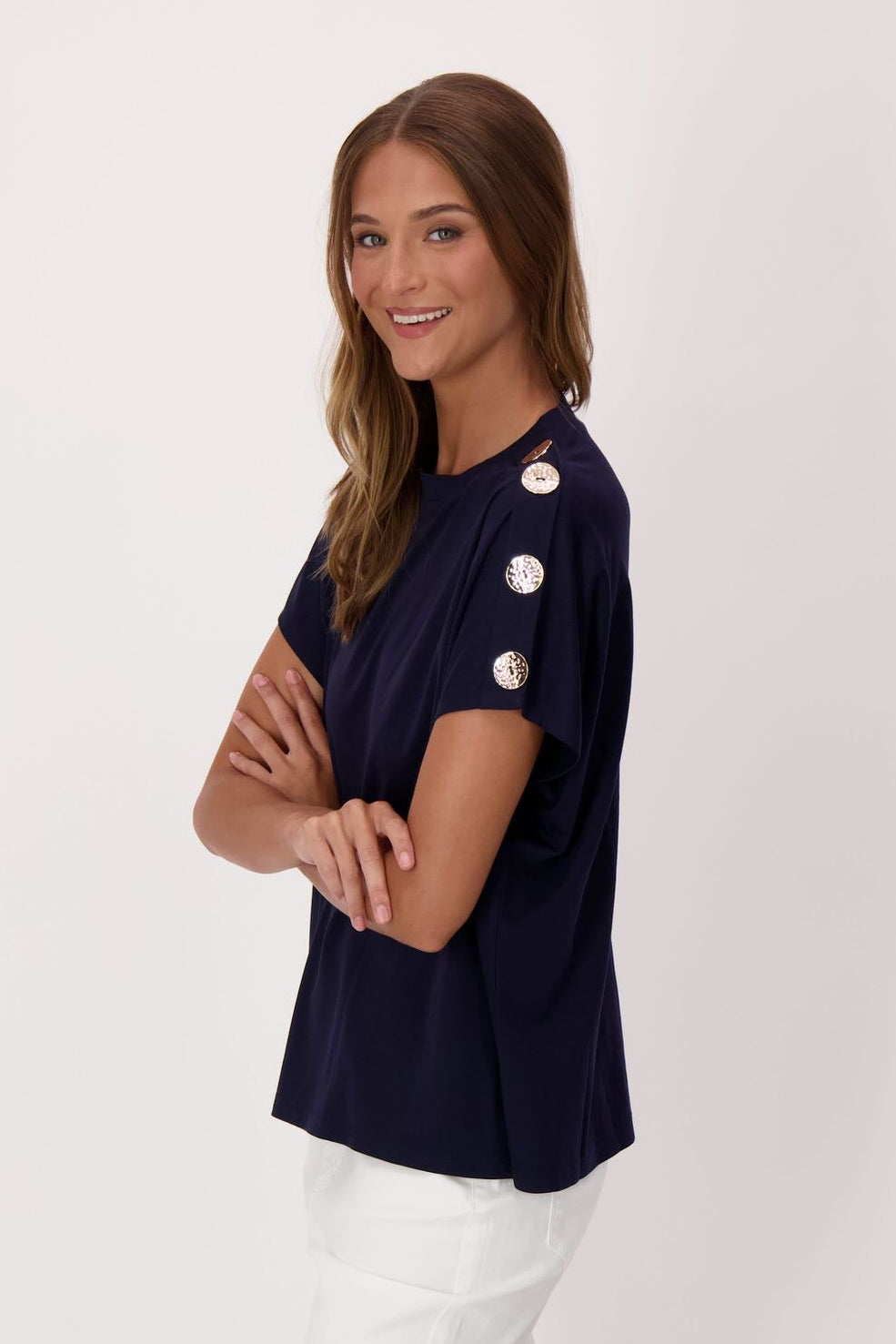 Button-On Shoulder Top
