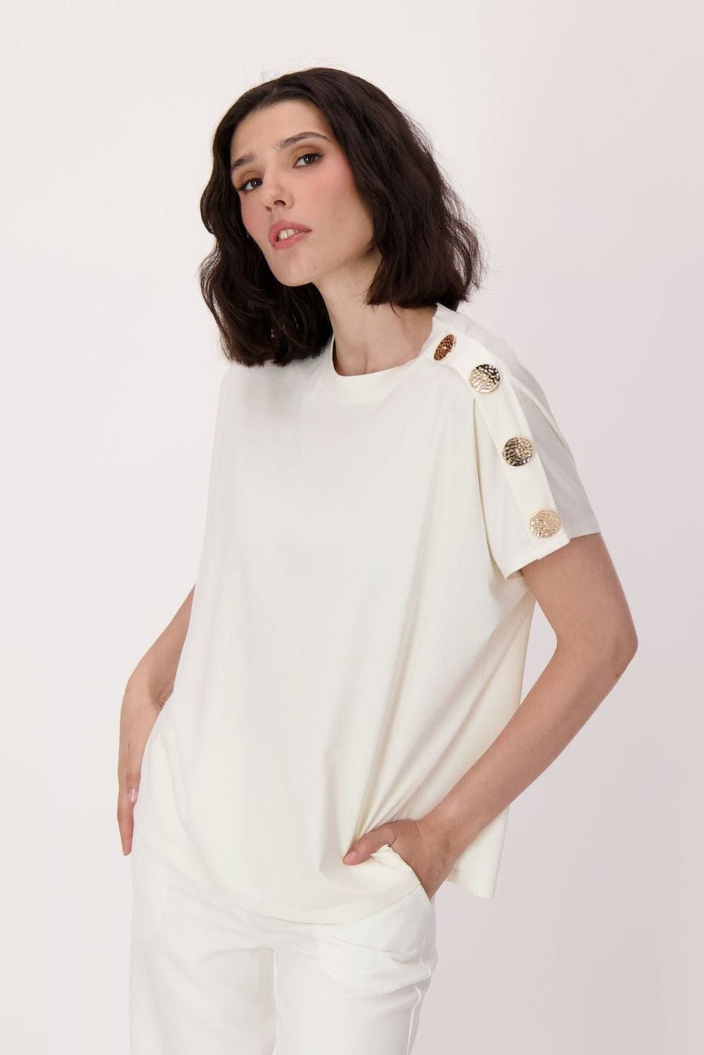 Button-On Shoulder Top