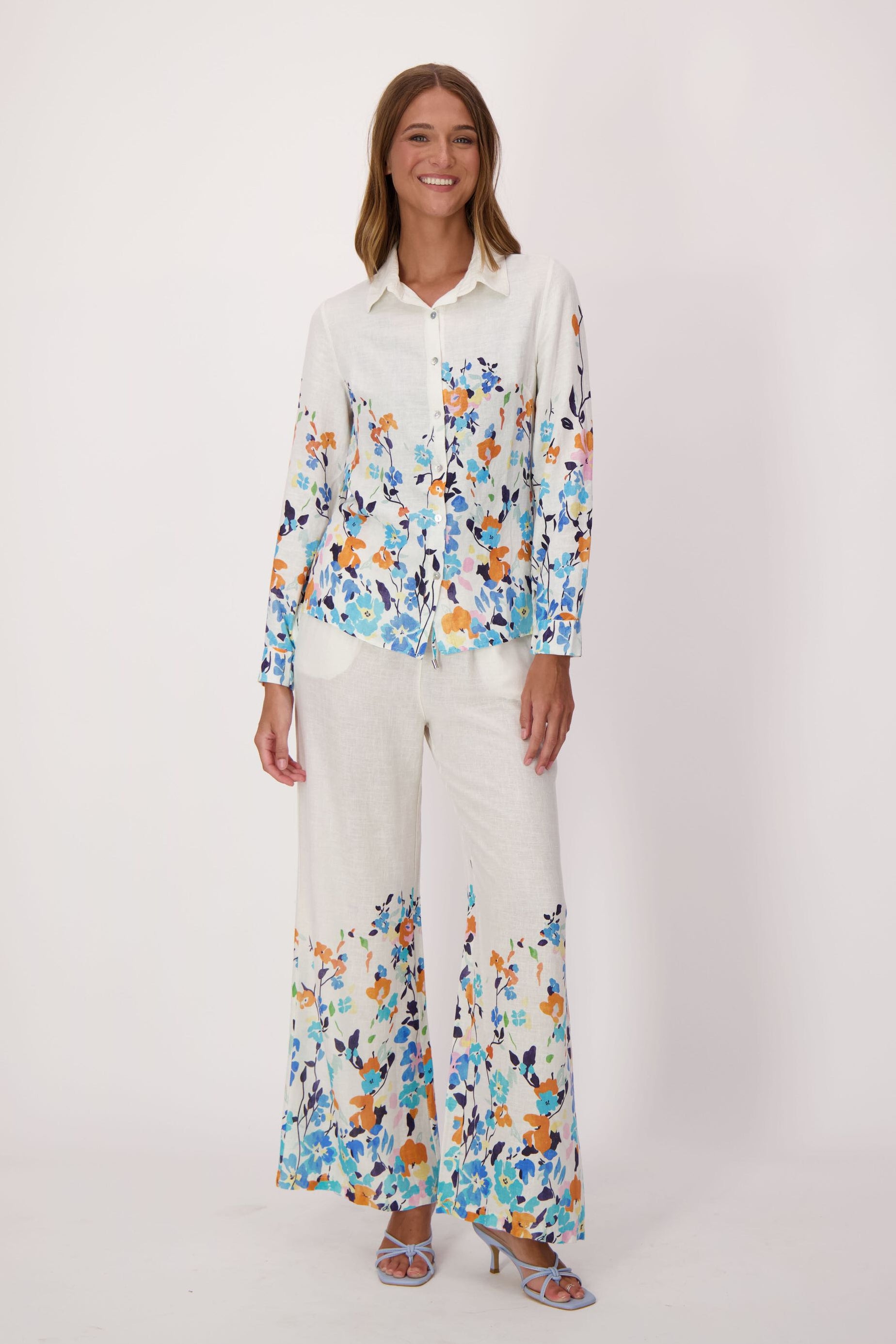 Climbing Floral Linen-Blend Pant