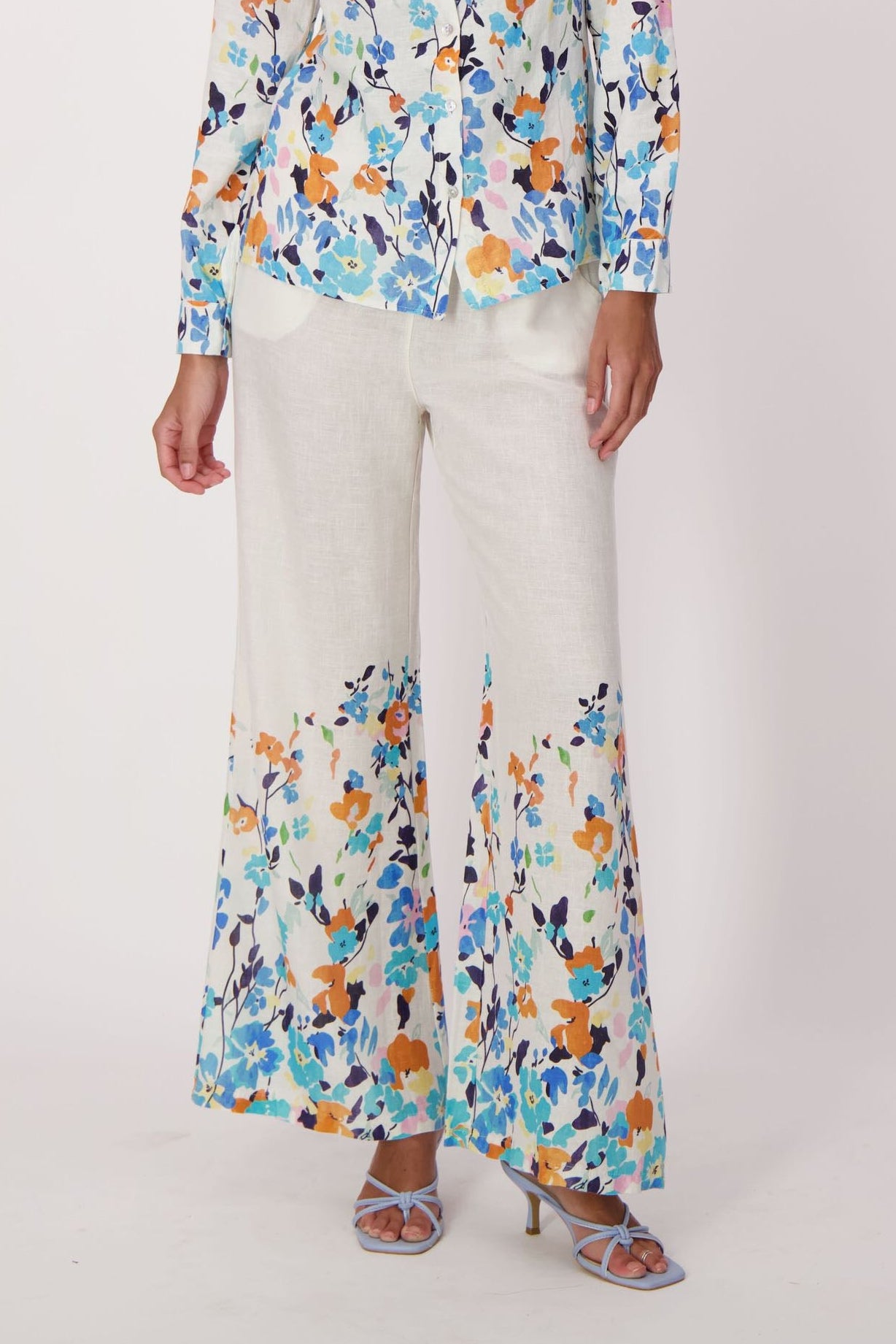 Climbing Floral Linen-Blend Pant