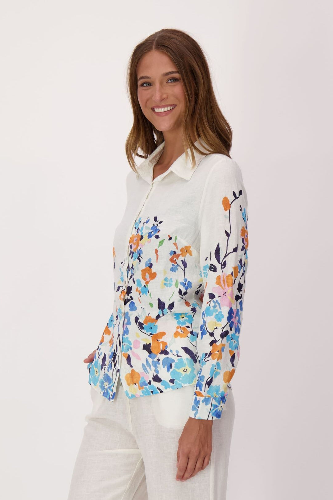 Climbing Floral Linen-Blend Shirt