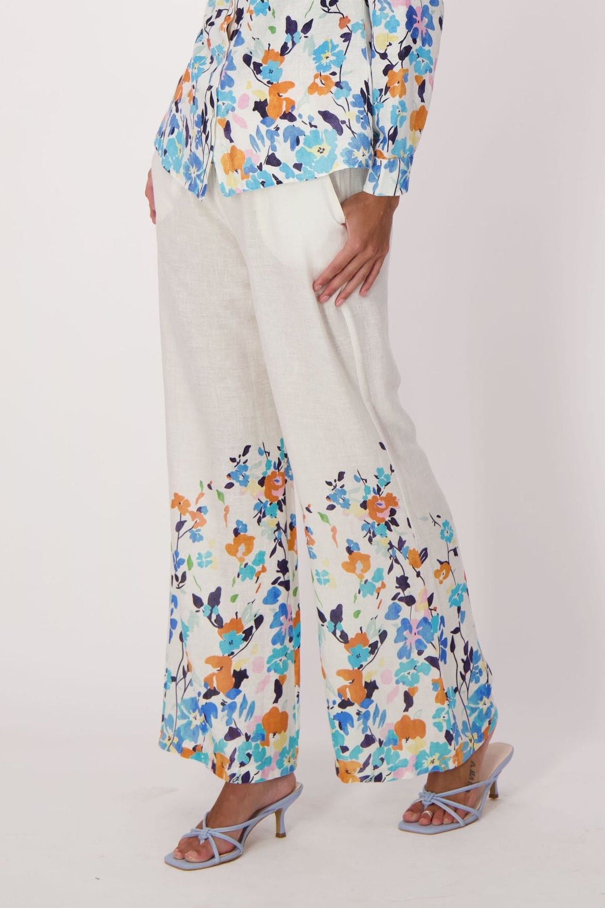 Climbing Floral Linen-Blend Pant