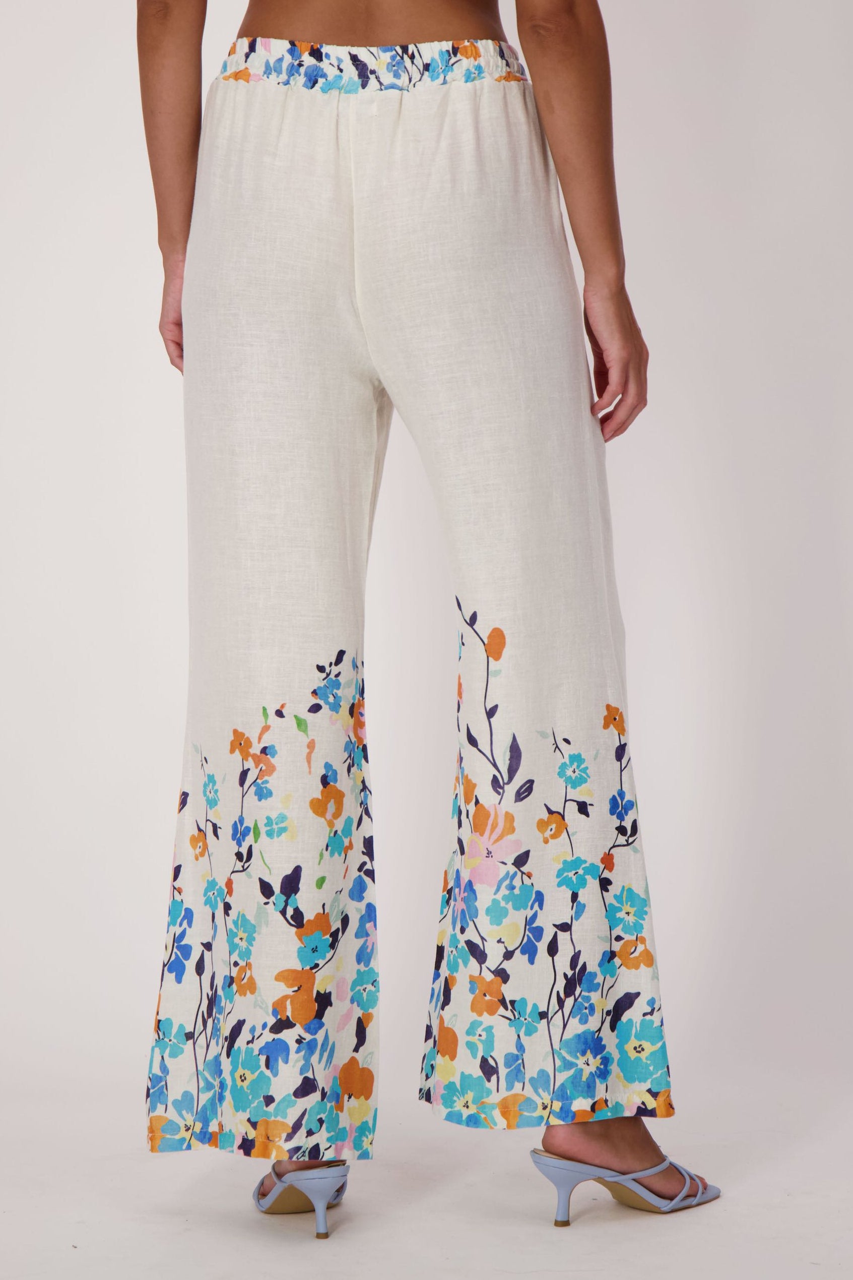 Climbing Floral Linen-Blend Pant