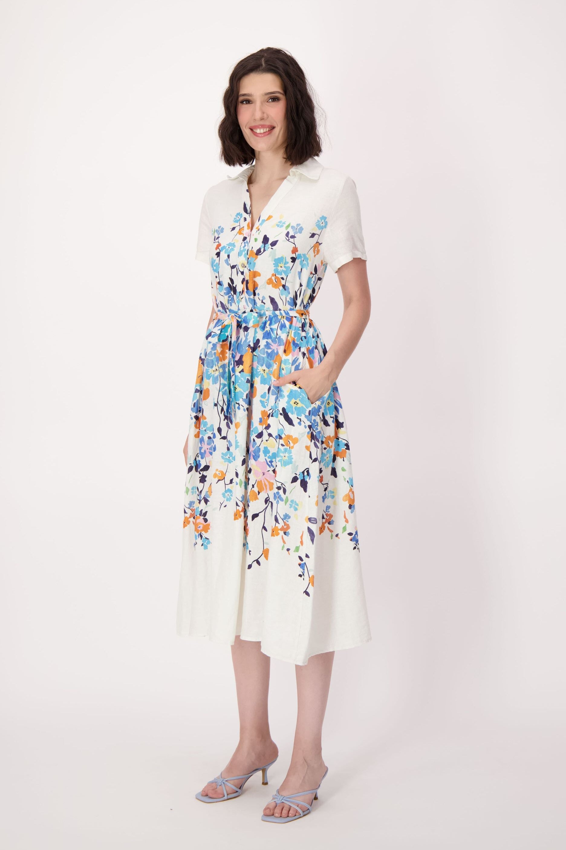 Climbing Floral Linen-Blend Dress