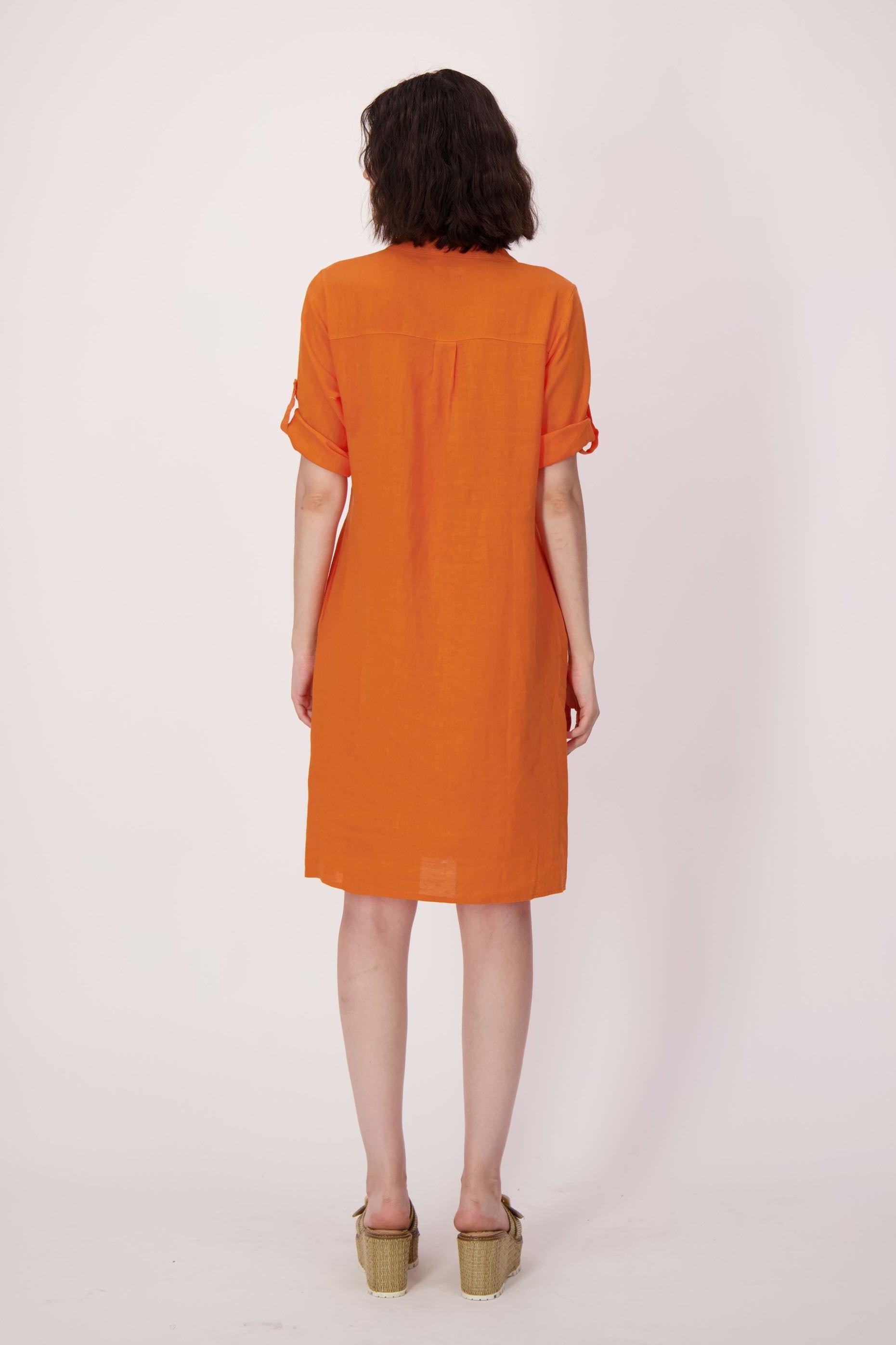 Sparkle Sunflower Applique Linen-Blend Dress