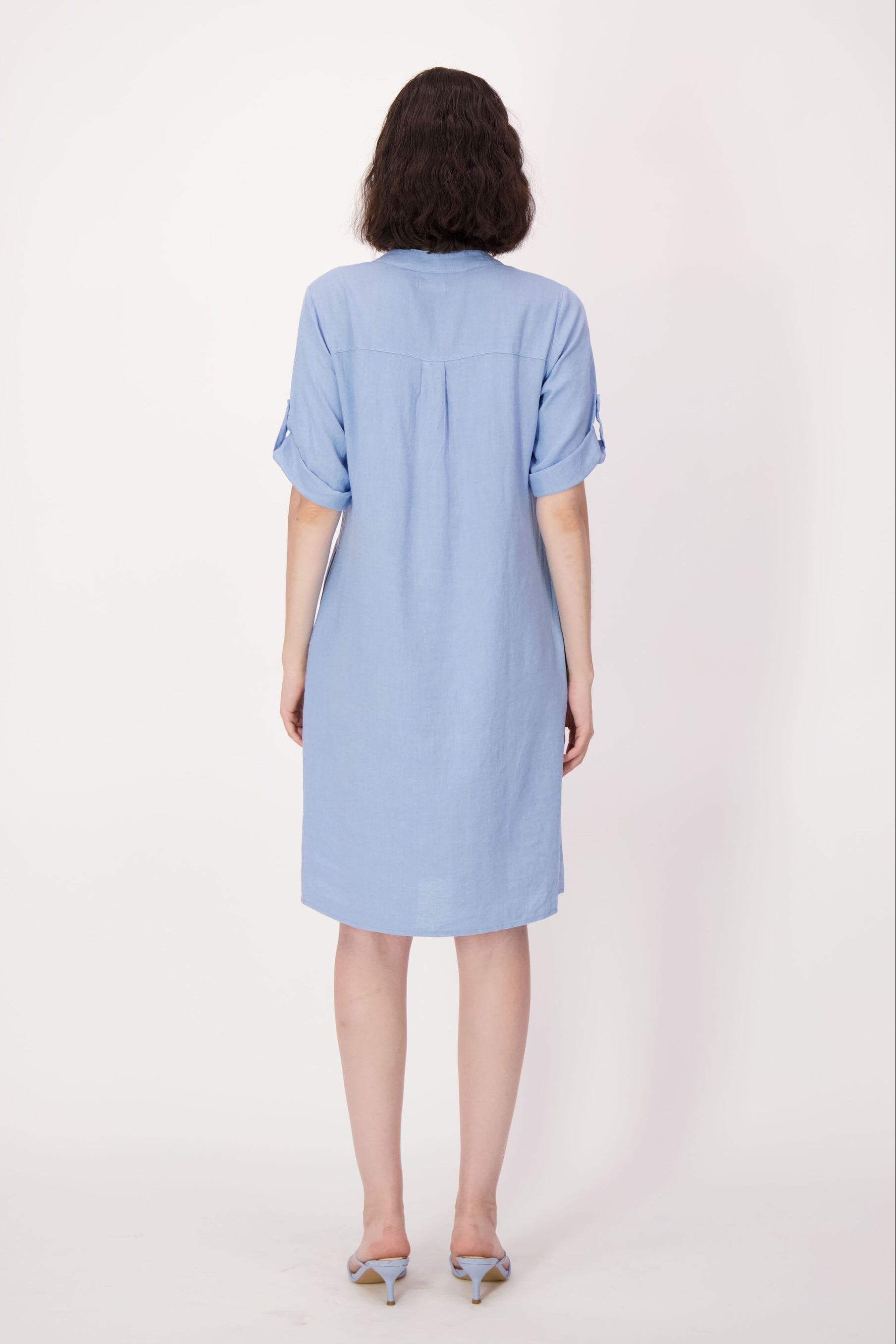 Sparkle Sunflower Applique Linen-Blend Dress