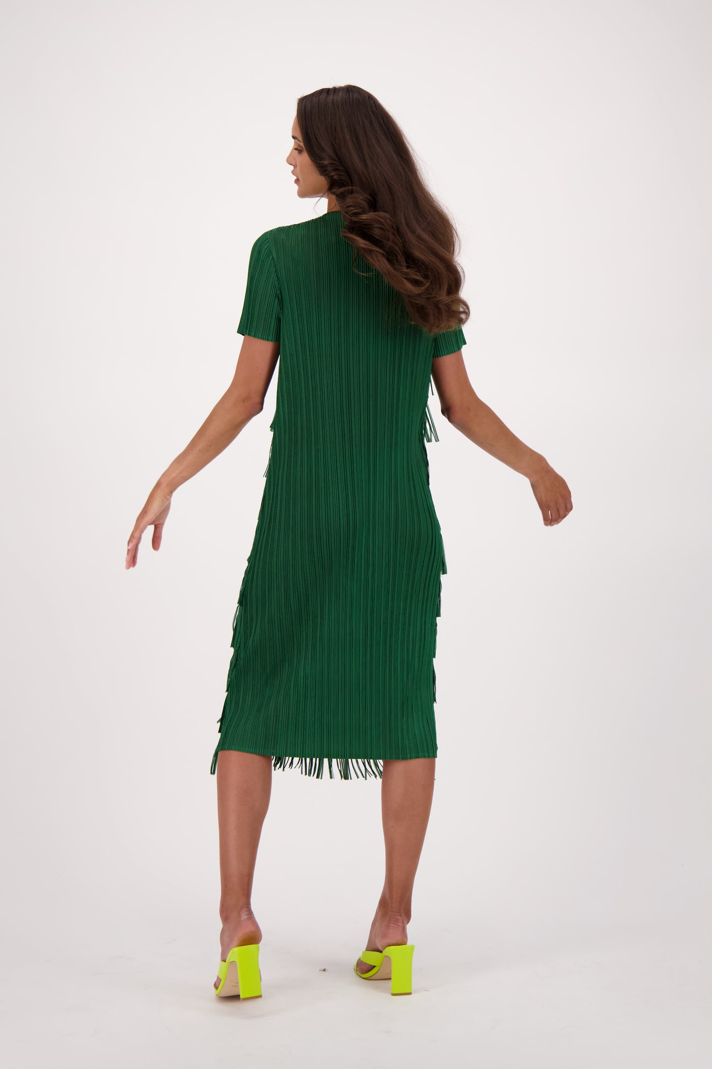 Tiered Fringe Midi Dress