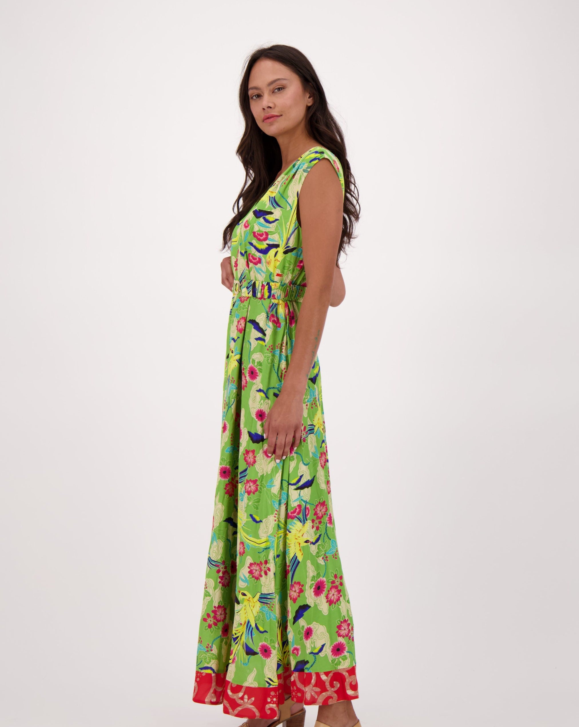 Long Dress With Belted Waist