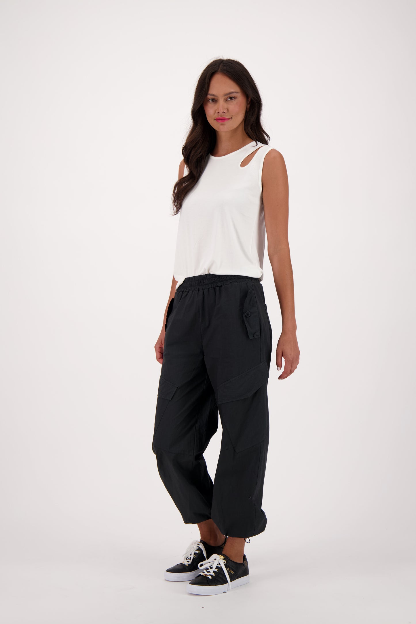 Loose Fit Drawstring Hem Pants