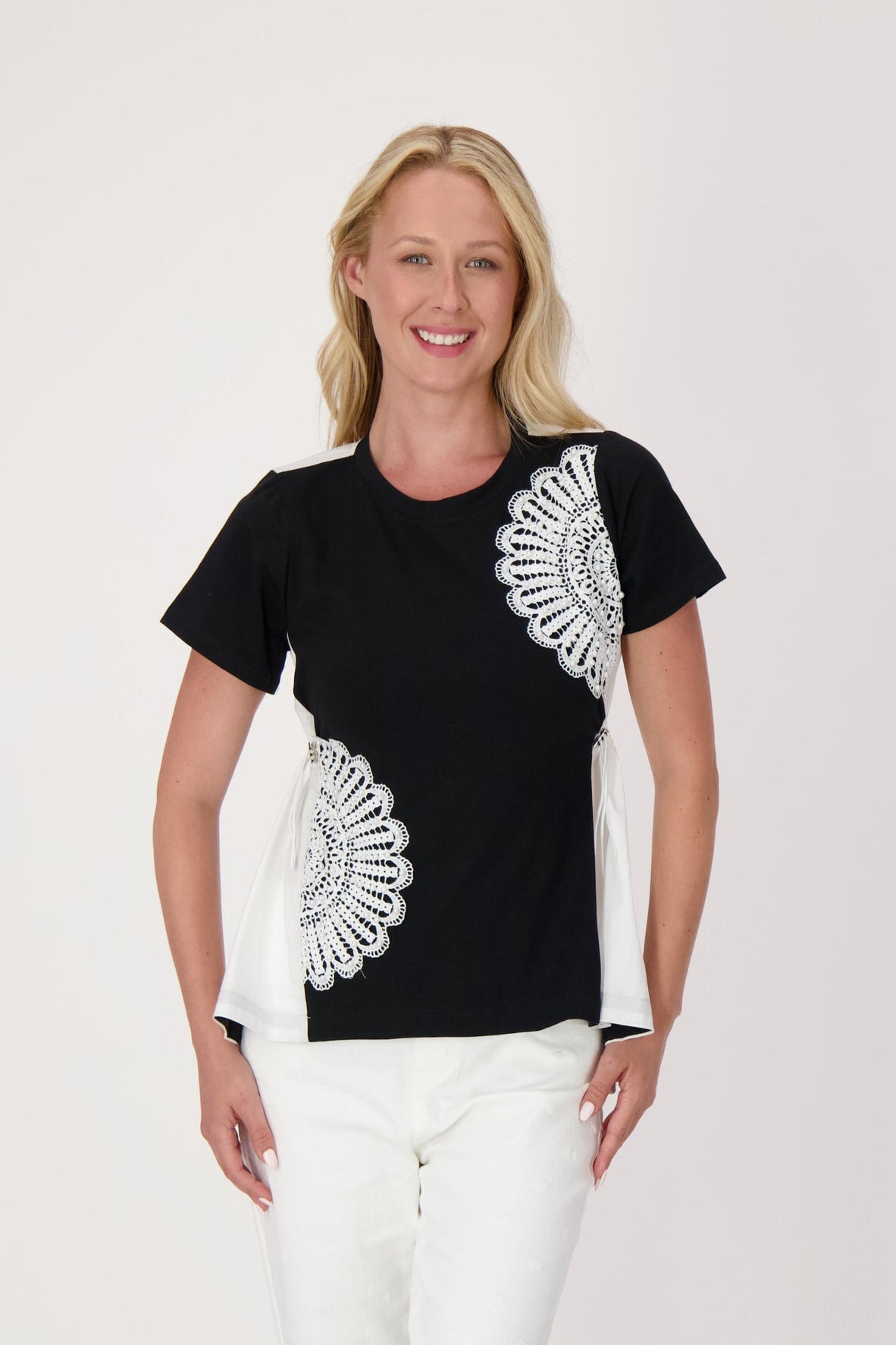 Pointelle Flower T-Shirt