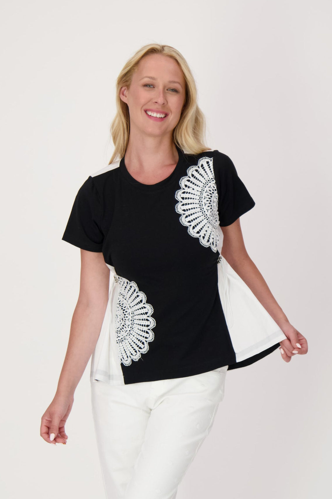 Pointelle Flower T-Shirt
