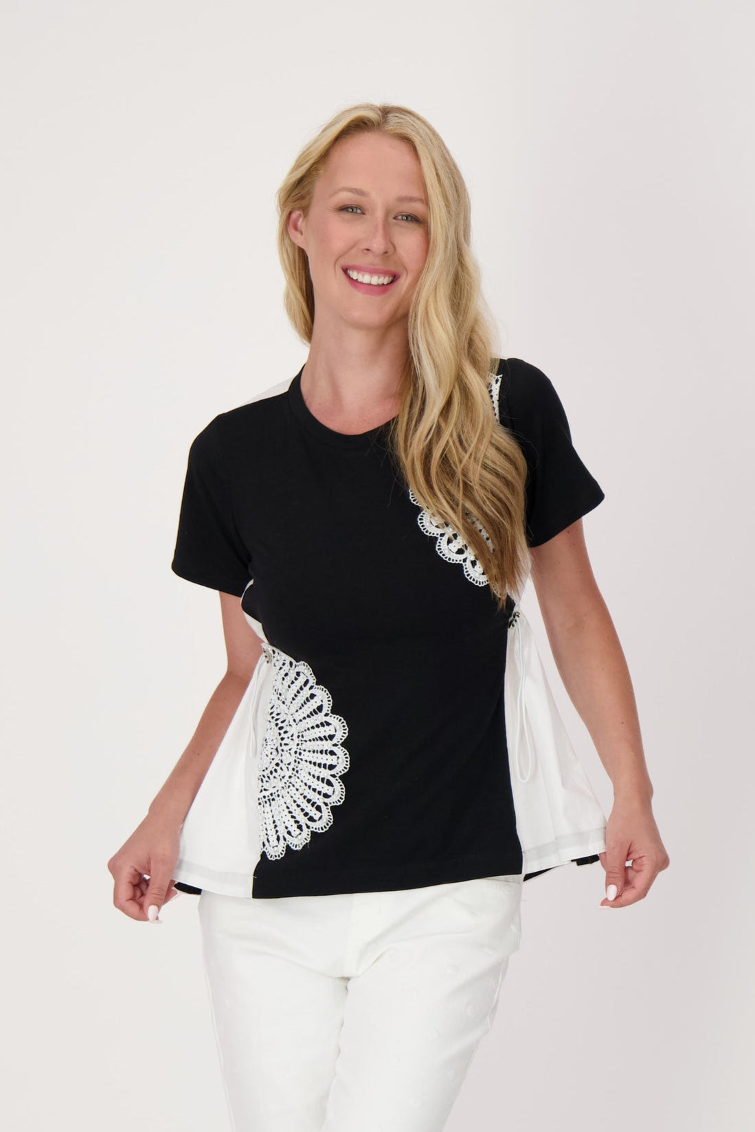 Pointelle Flower T-Shirt