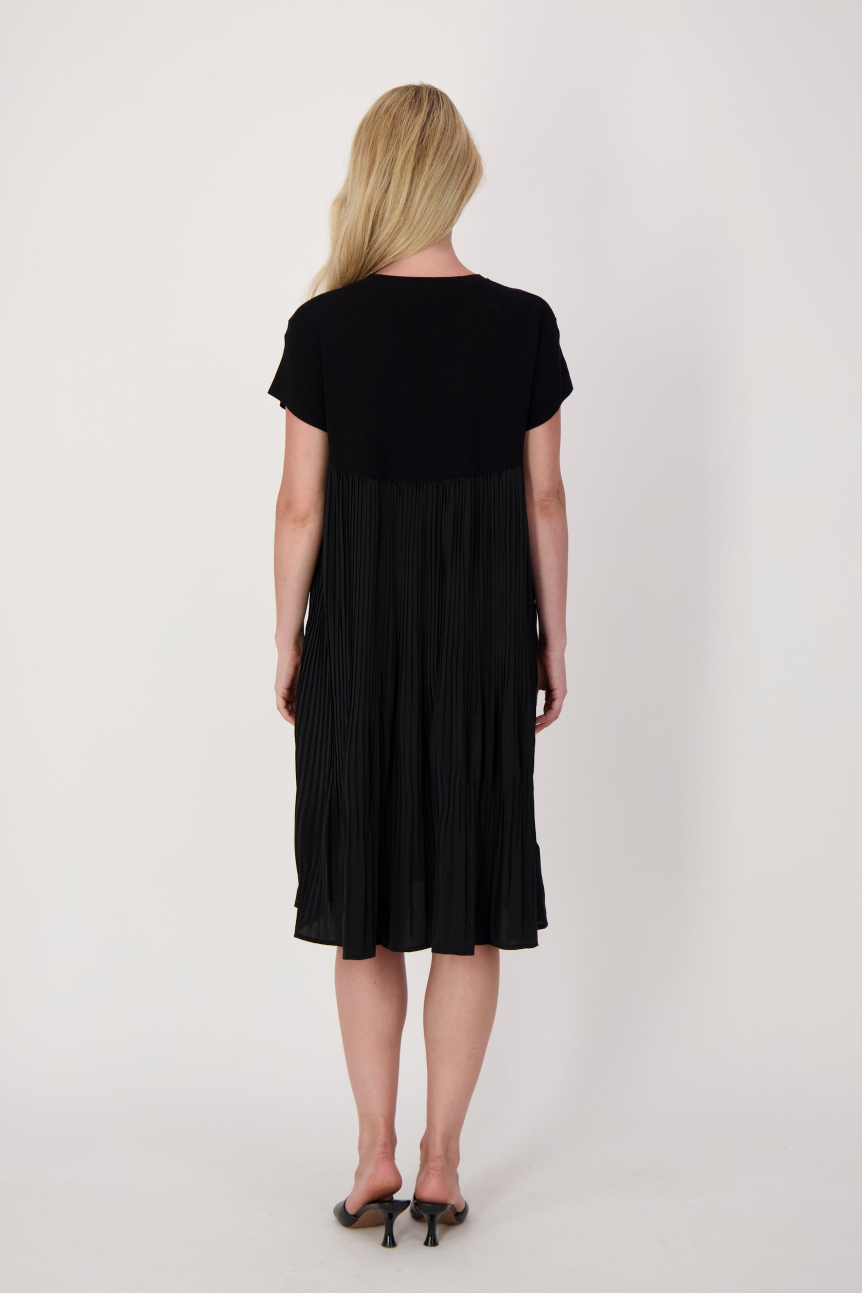 Pleated Cap Sleeve Dress