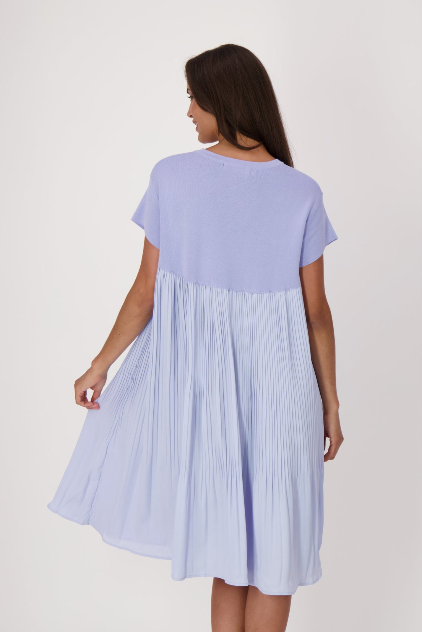 Pleated Cap Sleeve Dress
