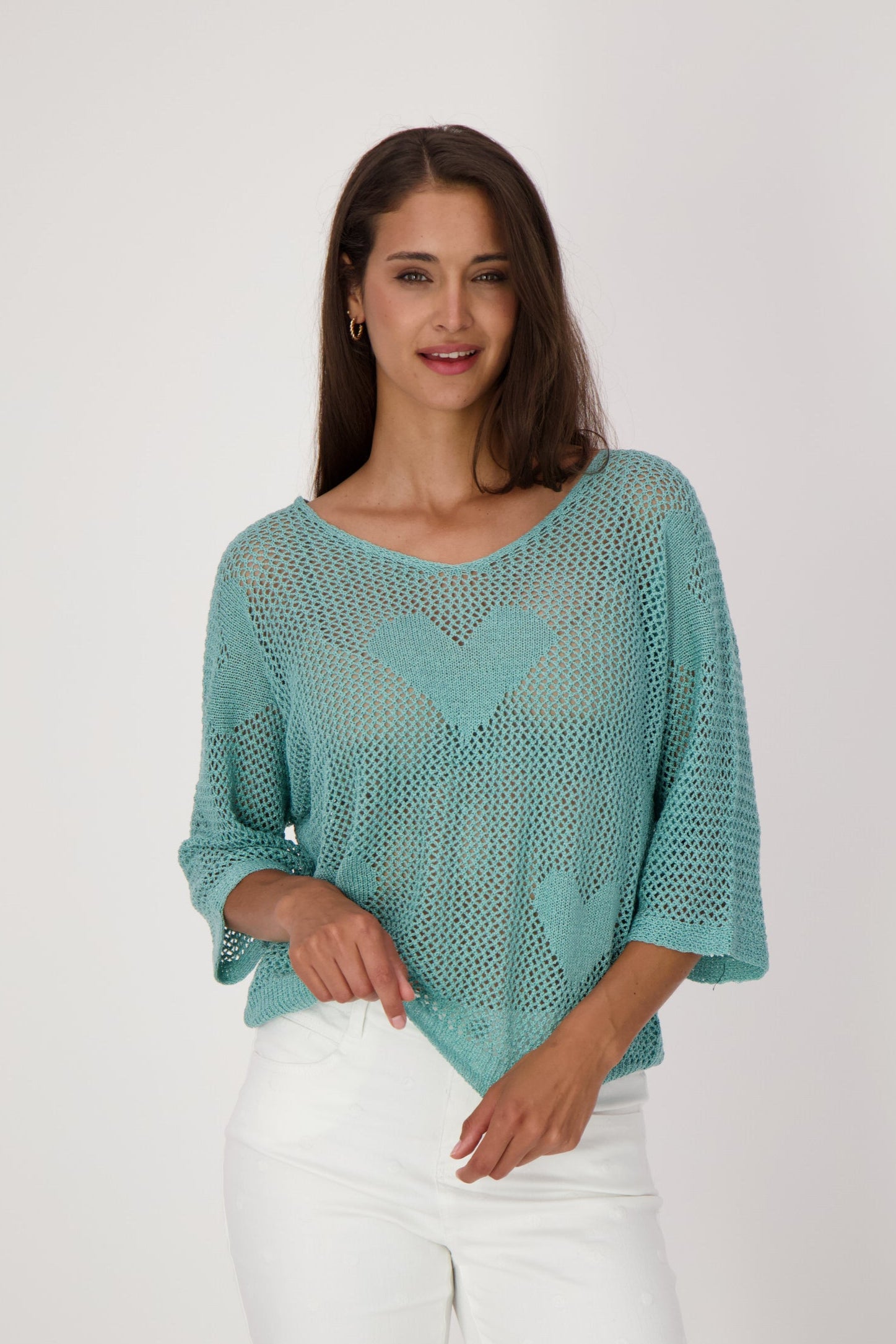 Heart Mesh Knit Top