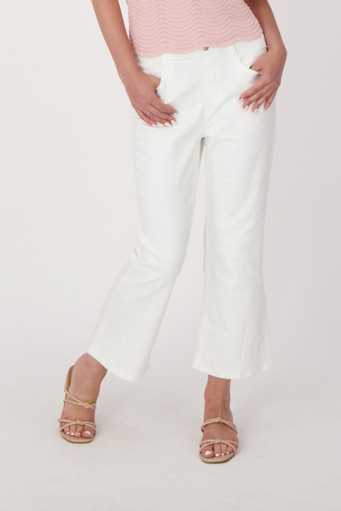 Jacquard Dot Denim Ankle Pant