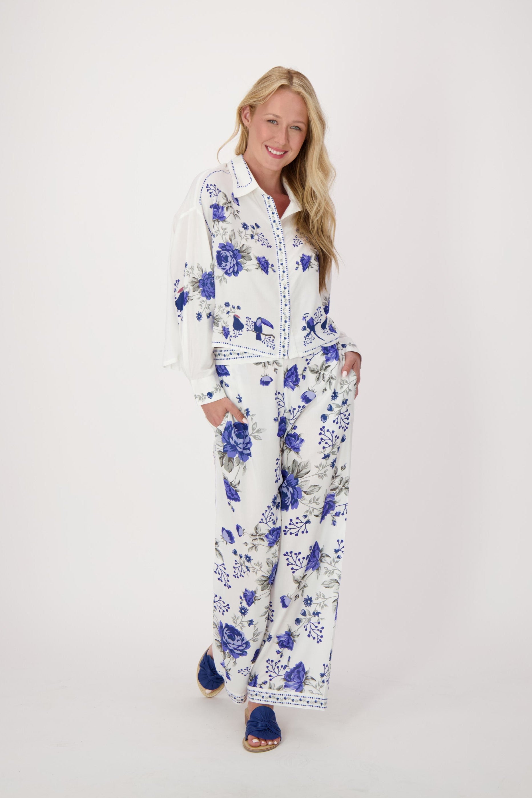 Floral Wide Leg Pants
