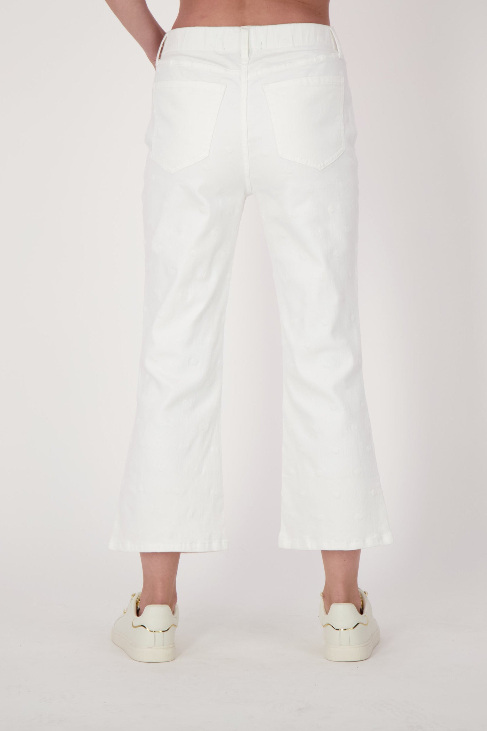 Jacquard Dot Denim Ankle Pant