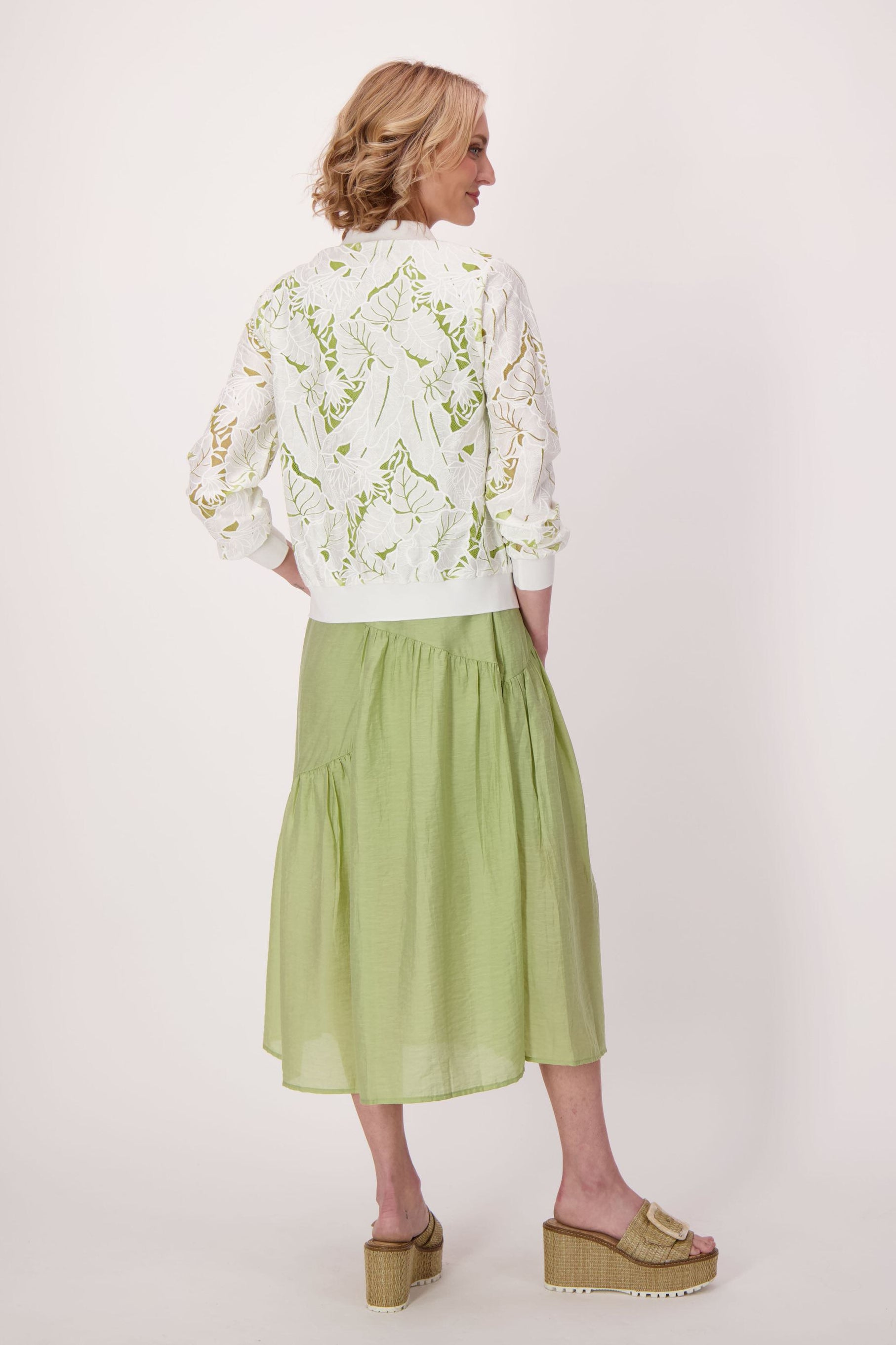 Floral Cutwork Bomber Jacket