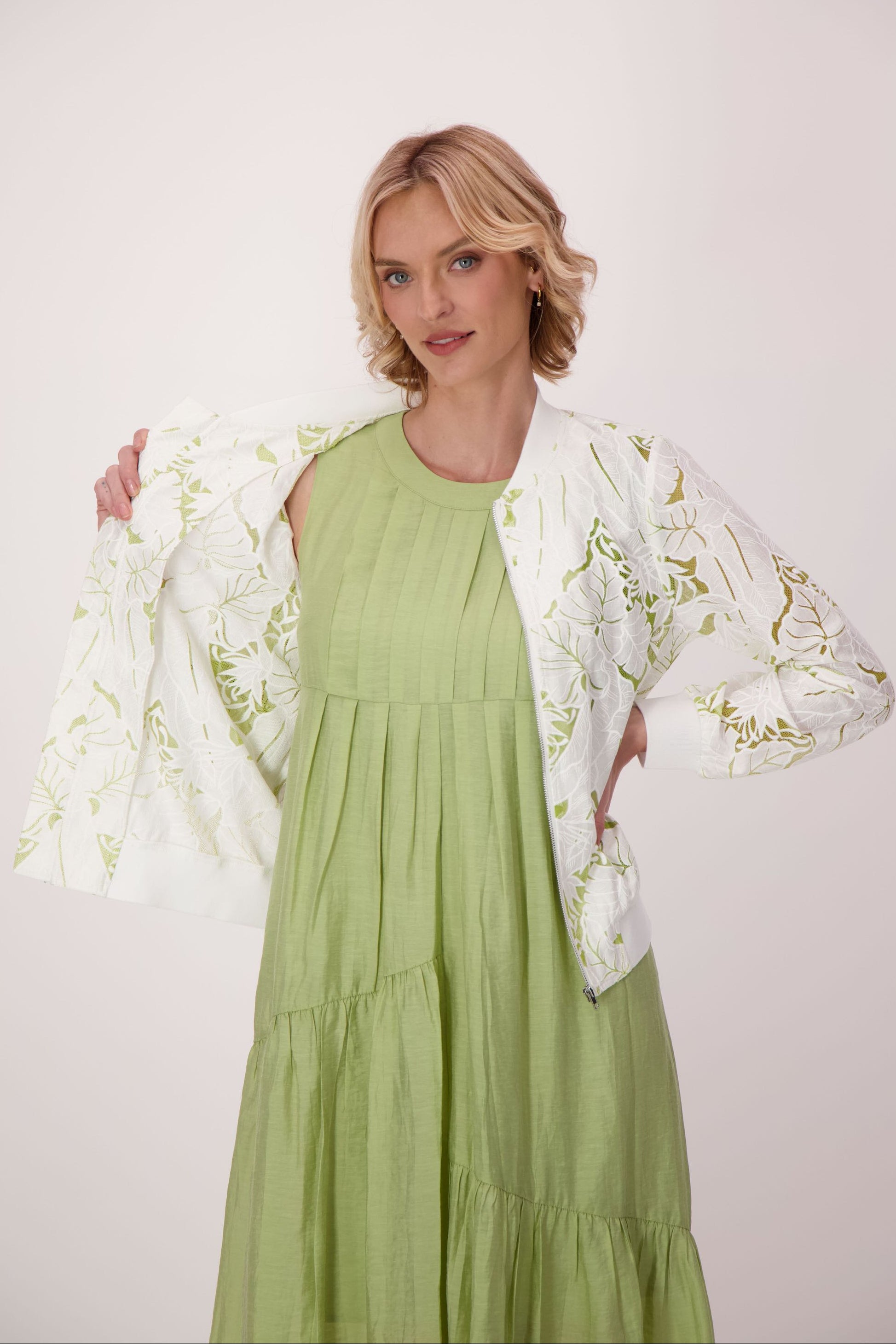 Floral Cutwork Bomber Jacket