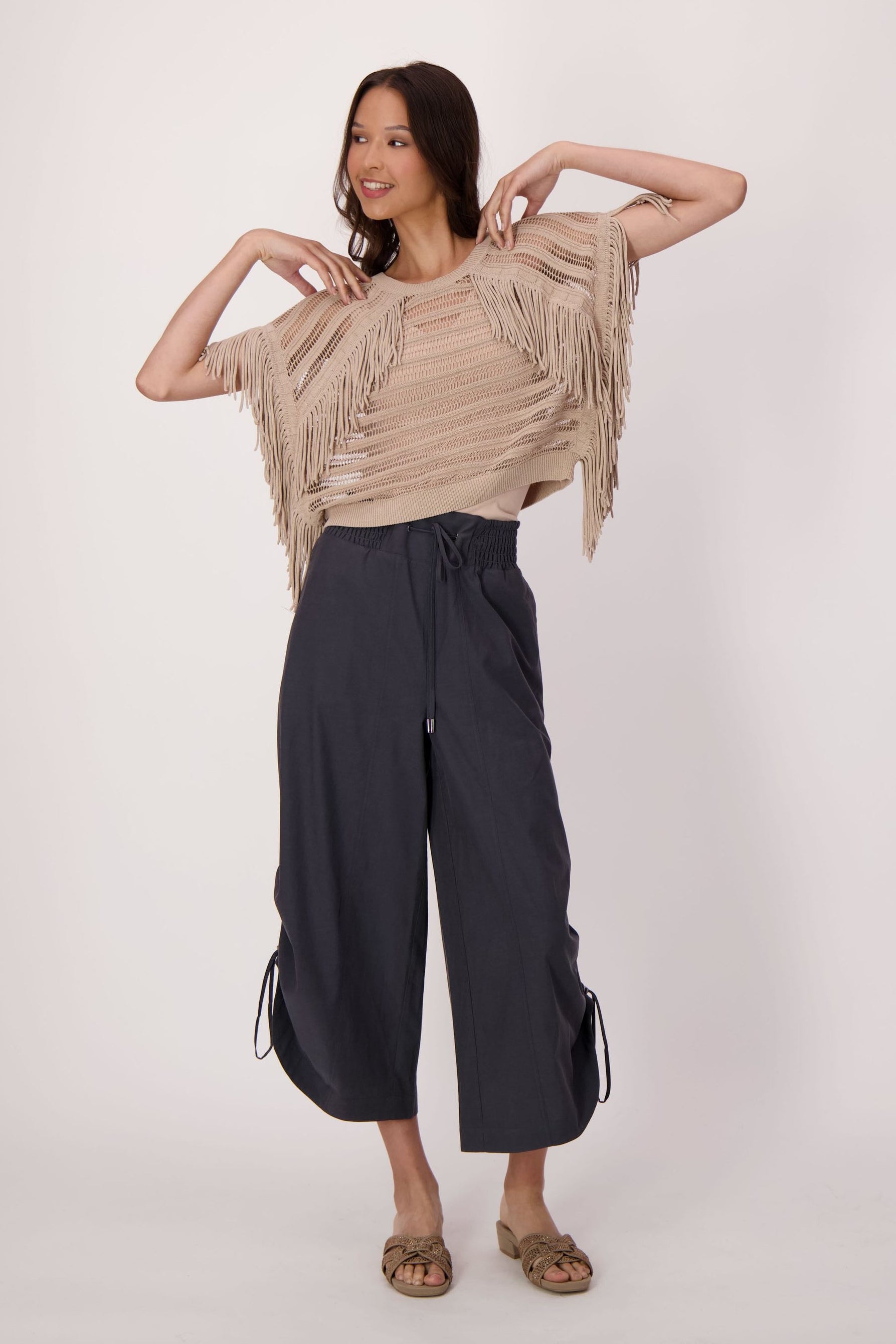 Fringe Cotton-Blend Sweater
